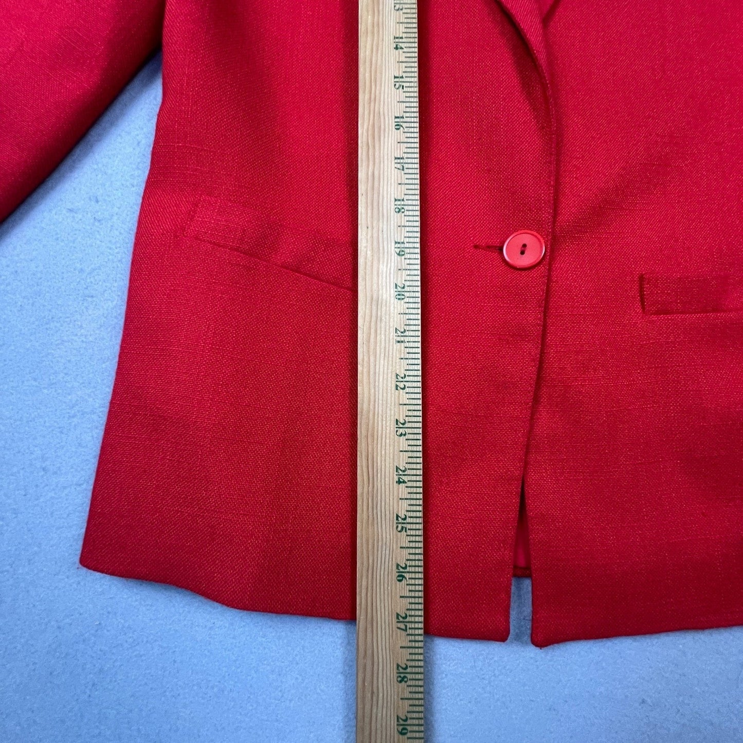 VTG EMO Blazer Jacket Womens 6 Red Single Button Career Chic Minimalist