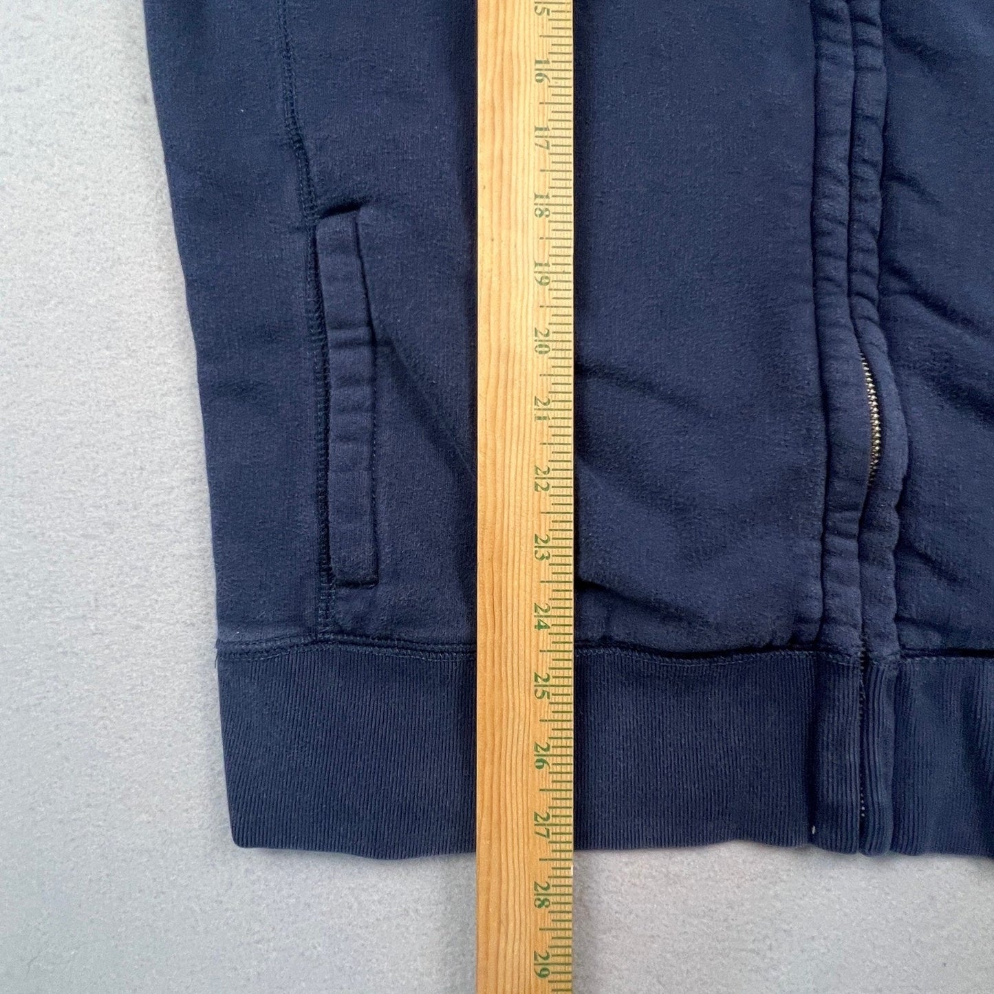 Y2K Old Navy Track Jacket Mens L Navy Blue Stripe Full Zip Fleece Athletic Retro