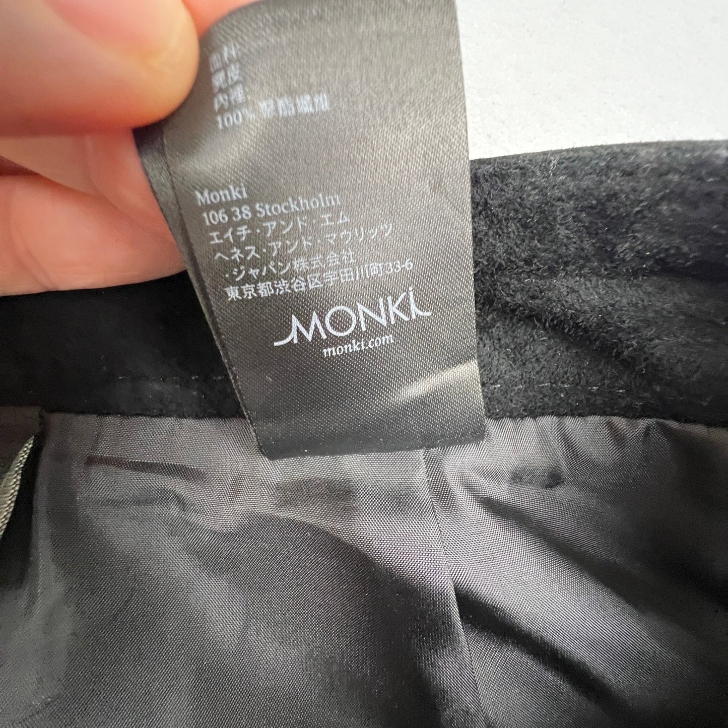 VTG 70s Inspired Monki Suede Mini Skirt 38 Black Genuine Leather Edgy Academia