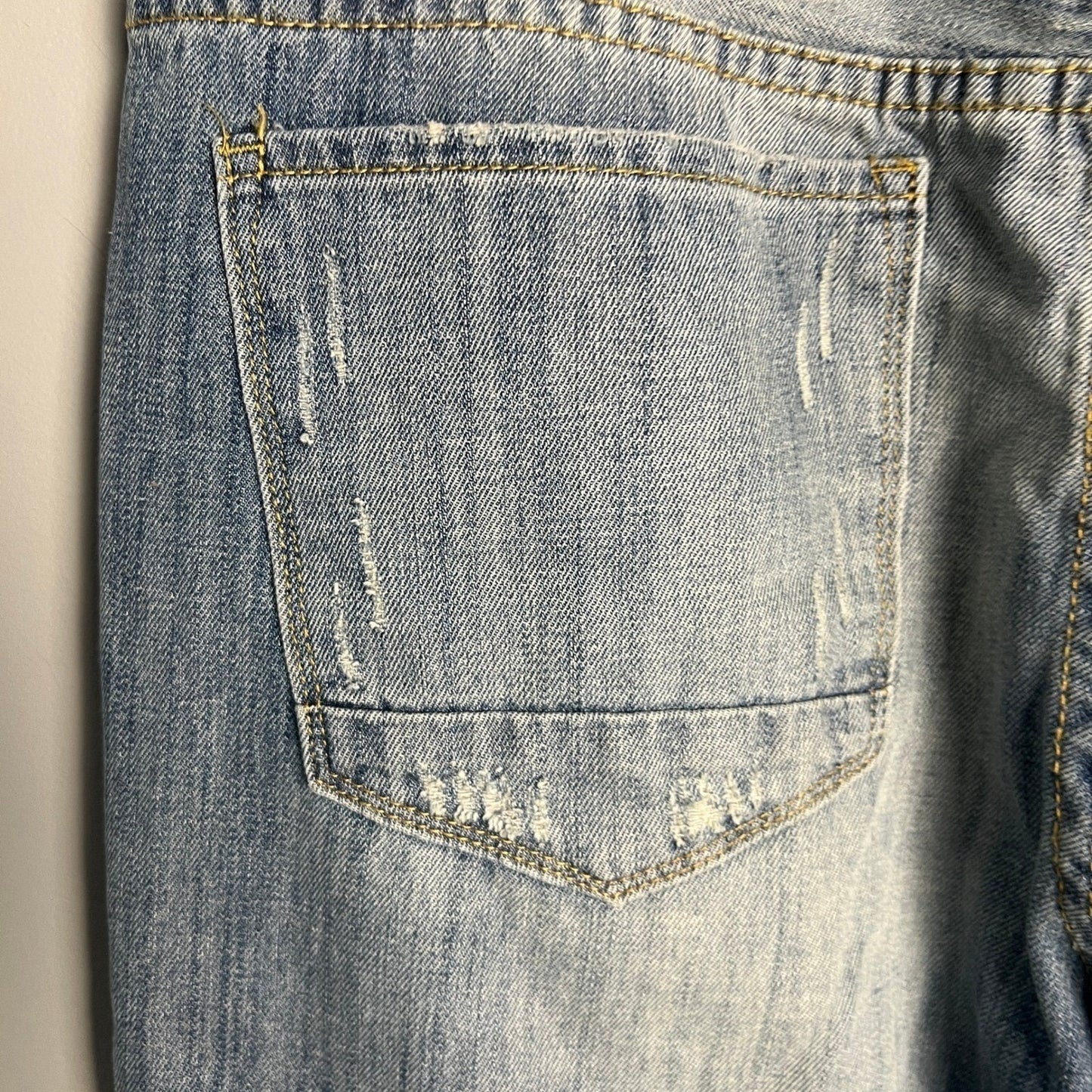 Brooklyn Cloth Jeans Mens 38x30 Light Wash Distressed Slim Fit Denim Punk Emo