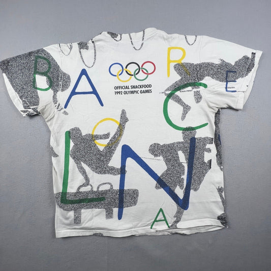 VTG Adidas T Shirt Mens XL 1992 Olympics Albertville Barcelona Mars Candy 90s