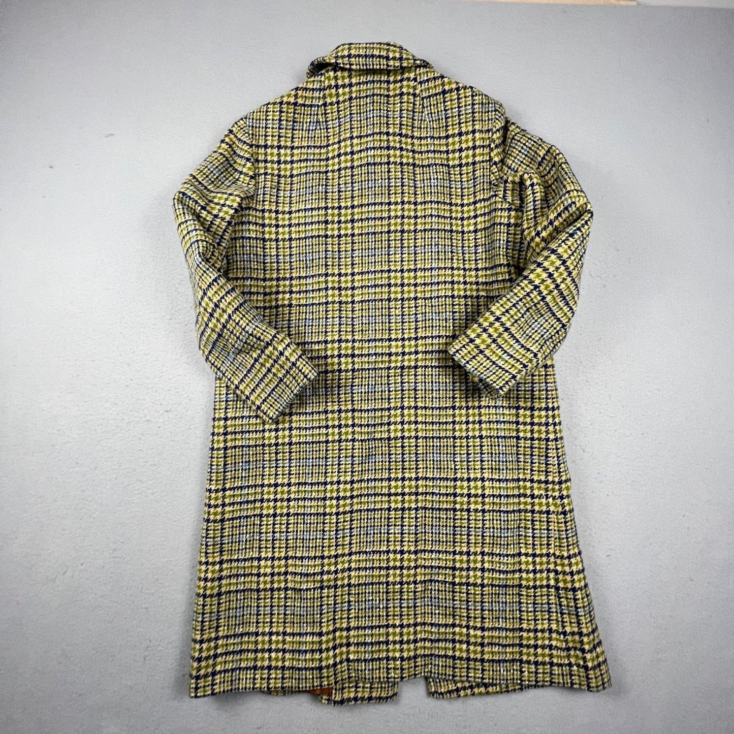 Pendleton Wool Overcoat Womens L Multi Houndstooth Vintage Long Trench Coat