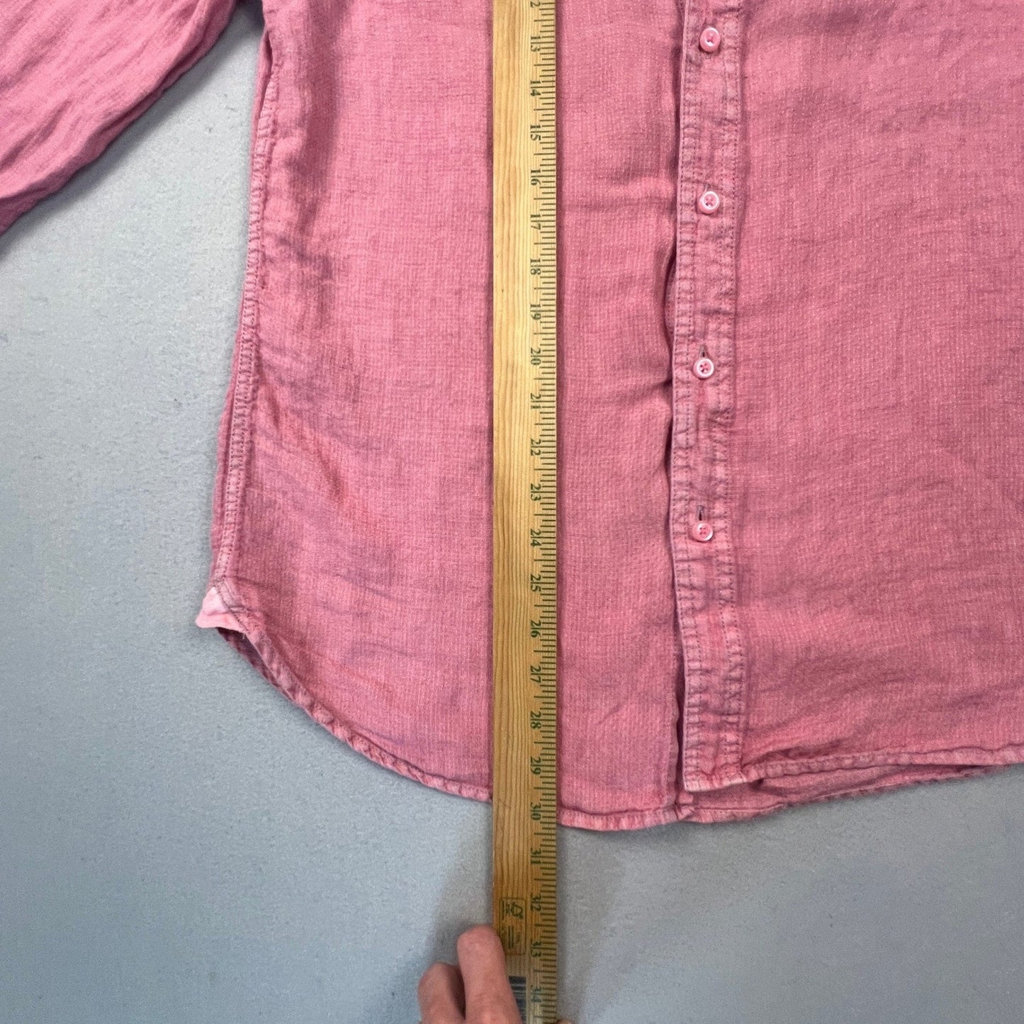 Raffi Button Down Shirt Womens Small Pink 100% Pure Linen Casual Summer