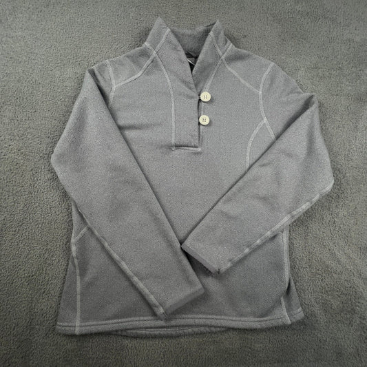 The North Face Pullover Sweater Women's Large Grey Fleece Button