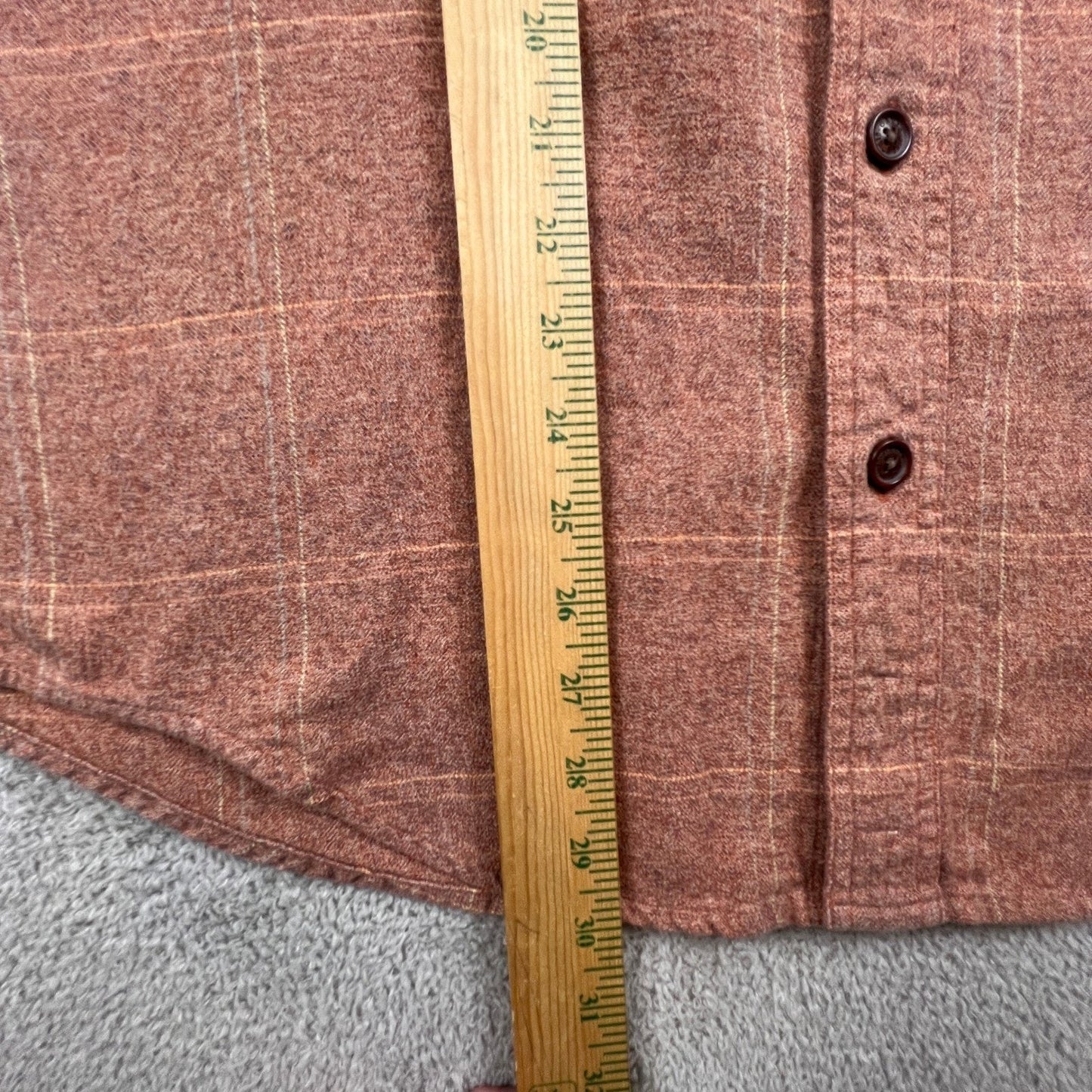 VTG Orvis Flannel Shirt Men Medium Rust Orange Plaid Elbow Patch Outdoor Rugged