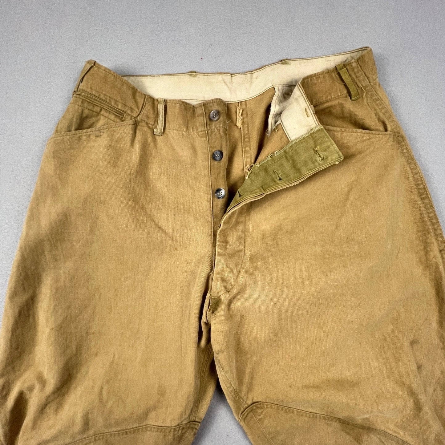WWI Era US Army Style Khaki Riding Breeches Cavalry Jodhpurs VTG Military Pants