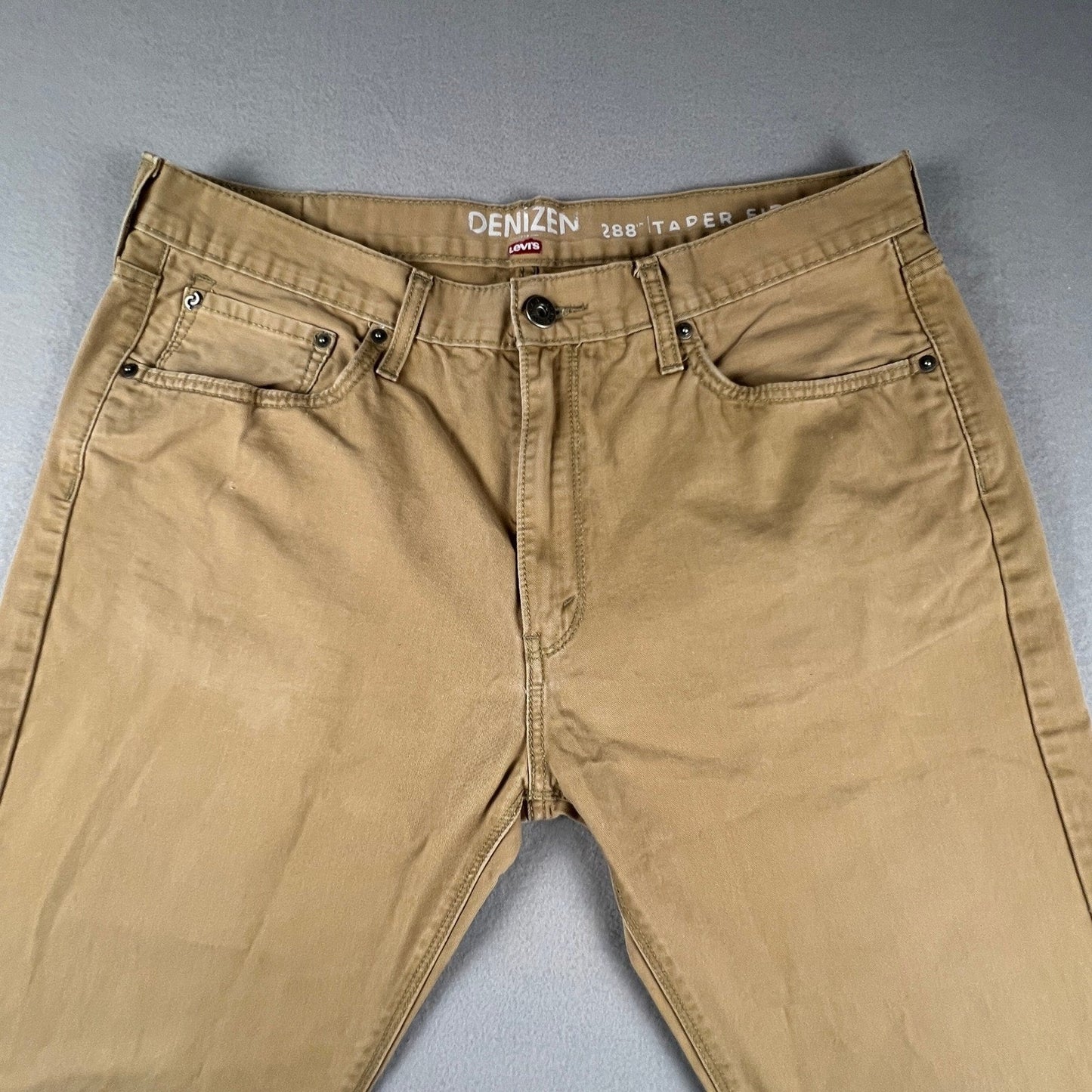 Denizen Levi's 288 Taper Fit Pants Mens 34x29 Tan Khaki Chino Casual Workwear