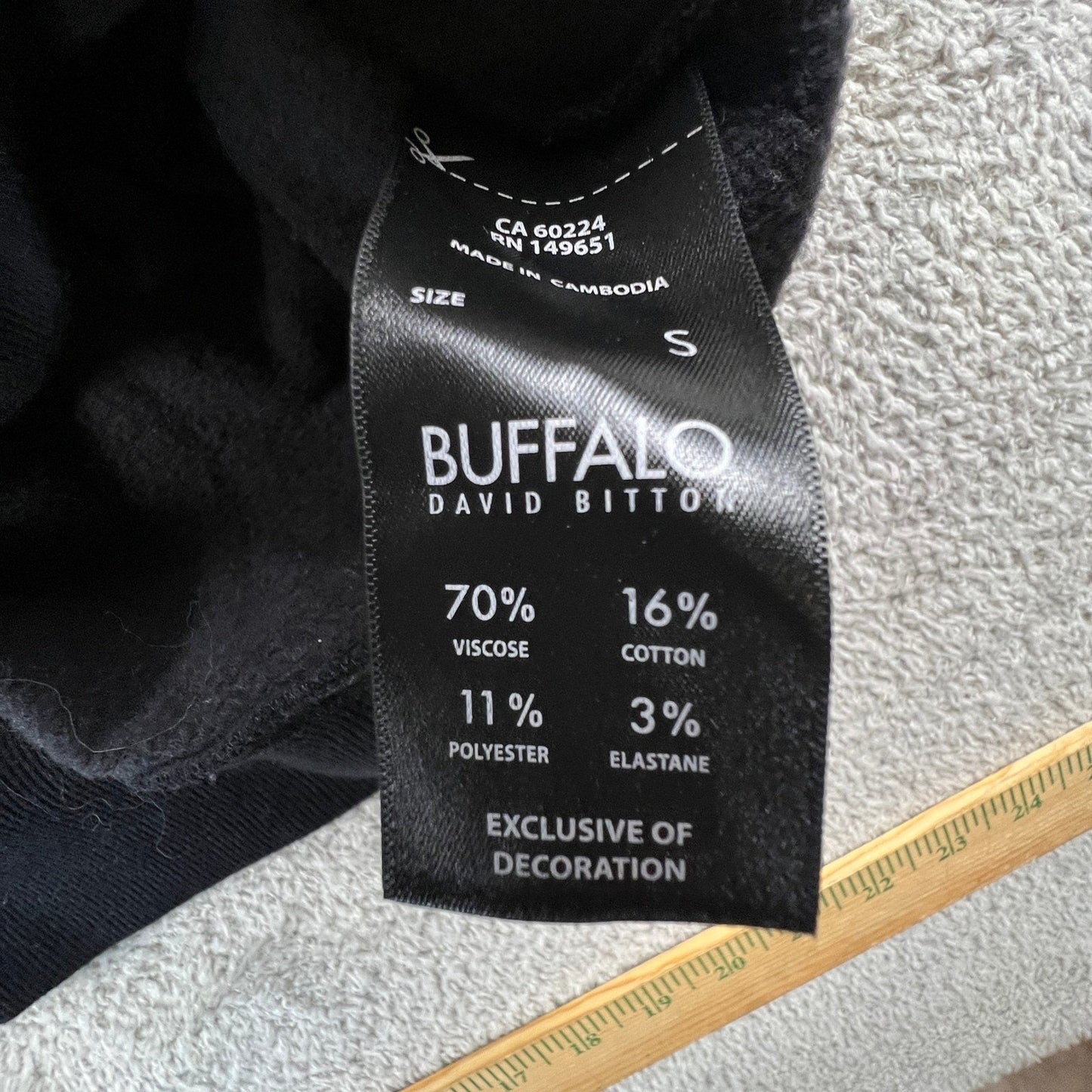 Buffalo David Bitton Hoodie Womens Small Black Pullover Relaxed Sweatshirt