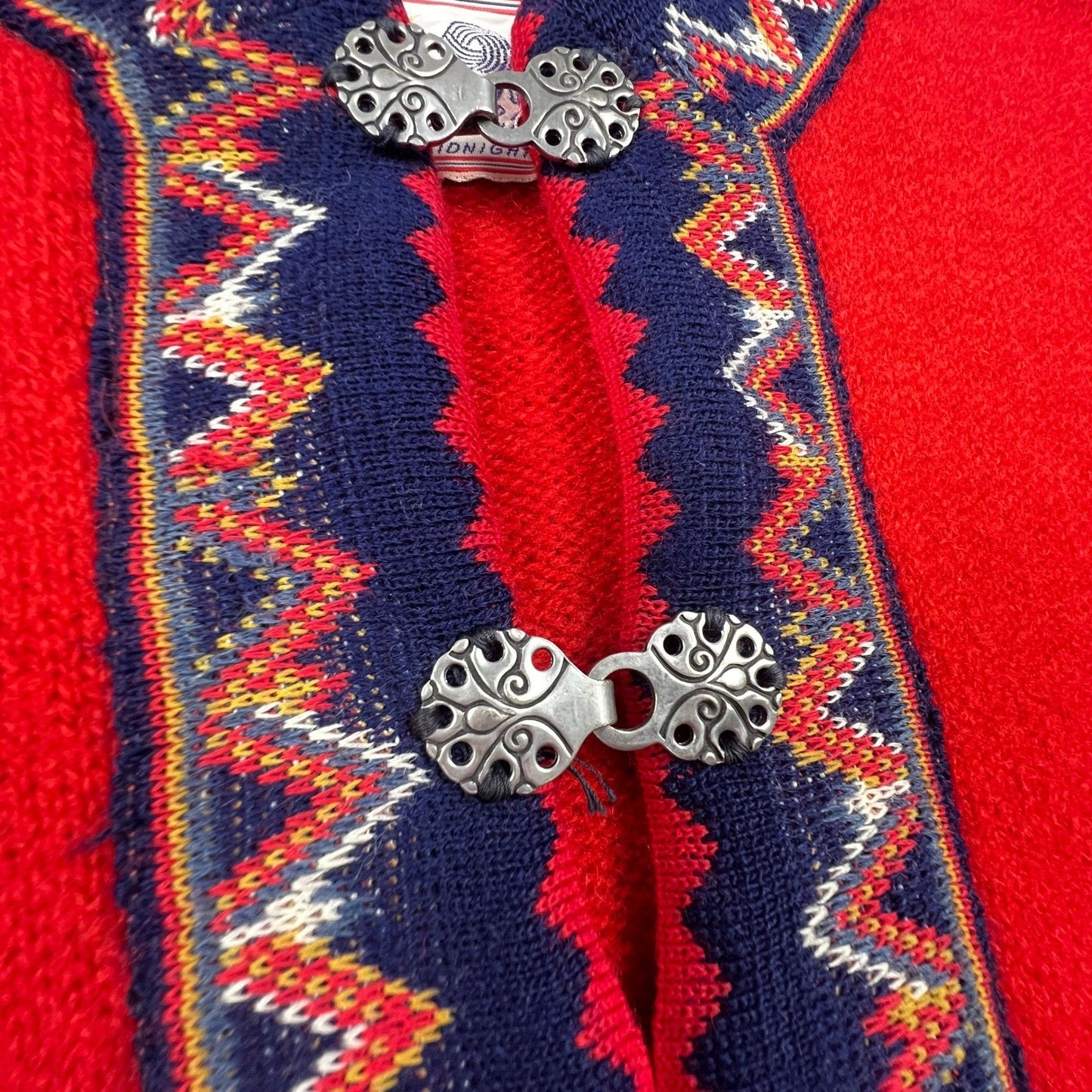 Nordmann Trikotasje Wool Sweater Womens 38 Nordic Clasps Folk Pullover Norway