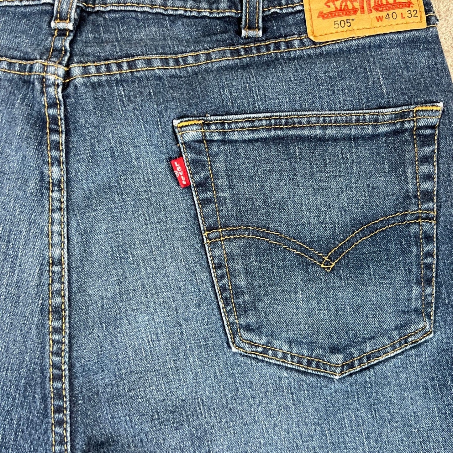Levi's 505 Jeans Men's W40 L32 Blue Wash Denim Straight Leg Levi Strauss Y2K