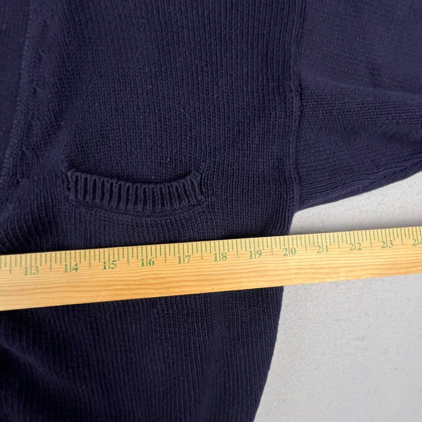 Talbots Cardigan Sweater Womens Medium Navy Blue Gold Crest Button Cotton Preppy