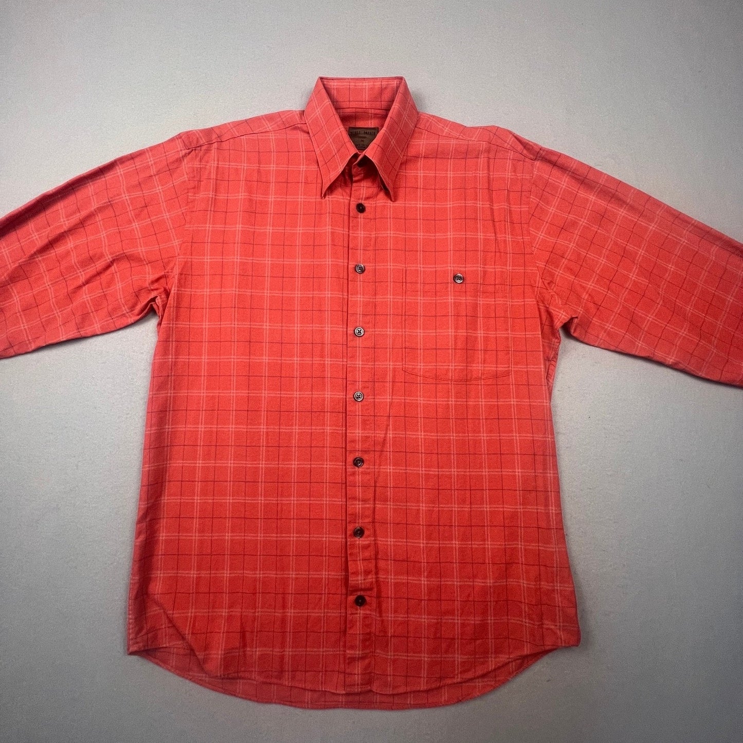 Scott Barber Button Down Shirt Mens M Red Windowpane Plaid Cotton Casual