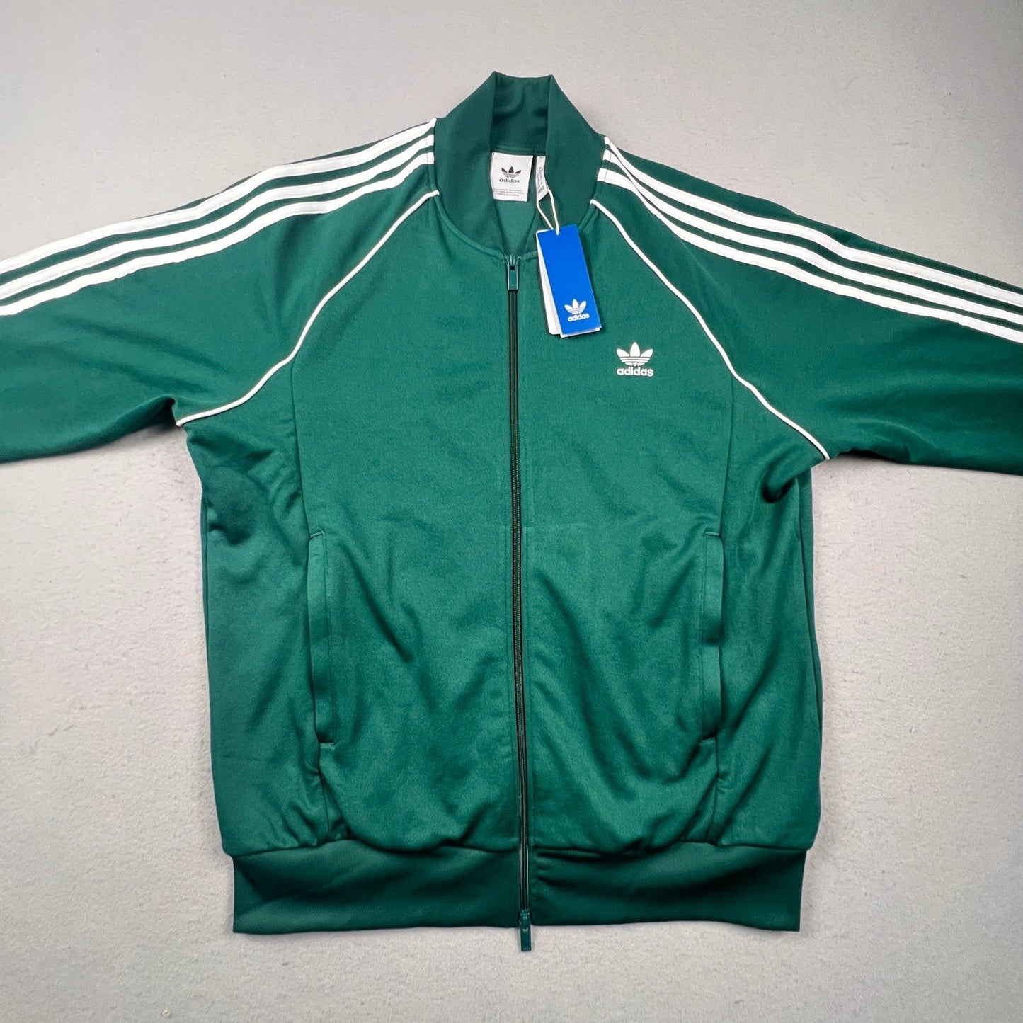 Adidas SST Track Top Mens XL Green 3-Stripe Full Zip Jacket IR9863 Originals