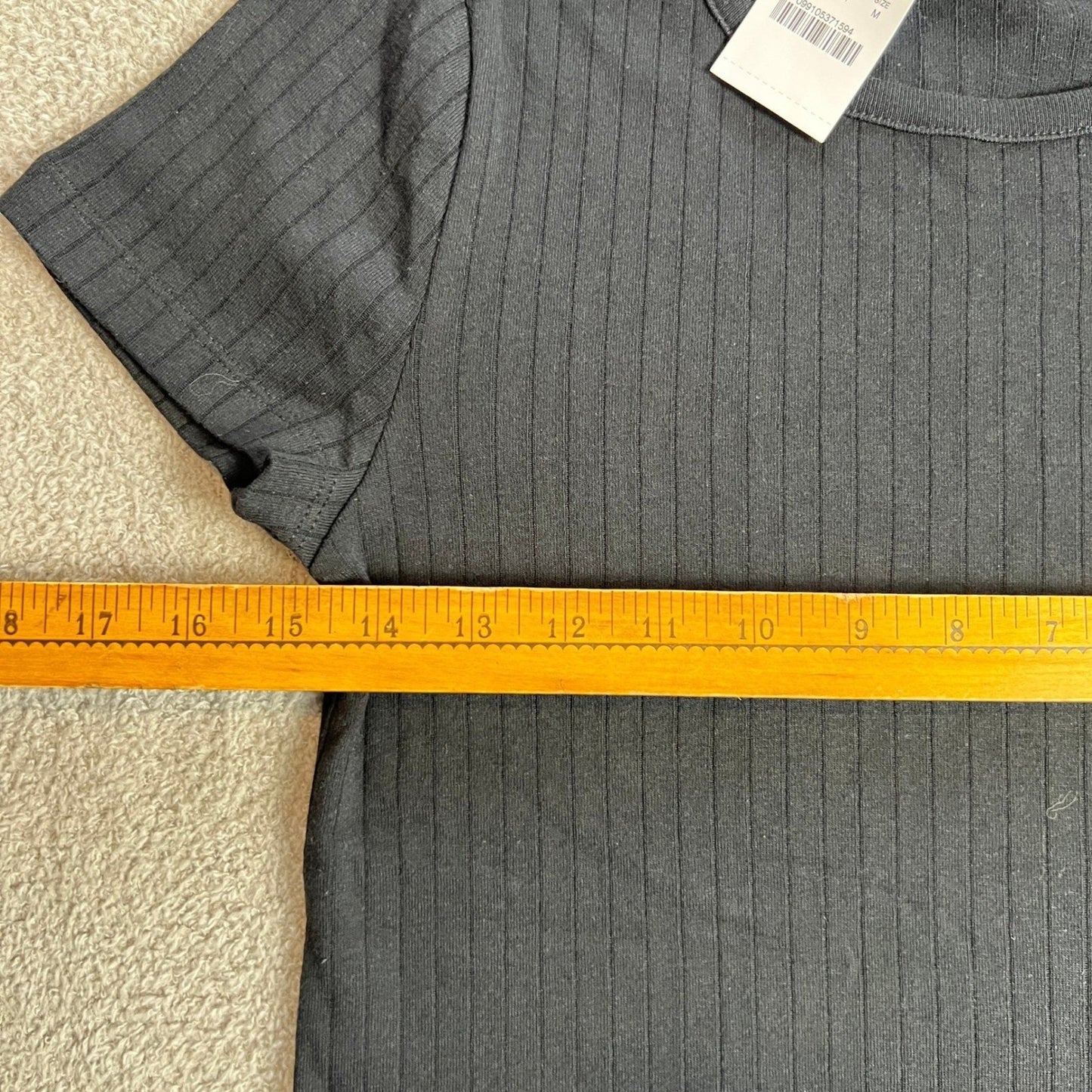 J.Crew Mercantile T-shirt Women's Medium Black Ribbed Cotton Short Sleeve
