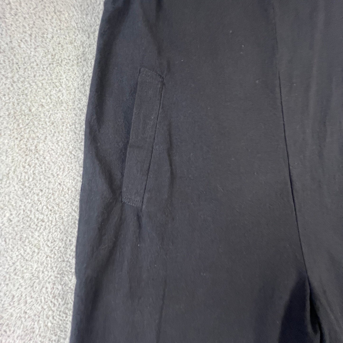 Minimalist Black 100% Cotton Women's Small Wide Leg Jumpsuit Utility Straps Chic