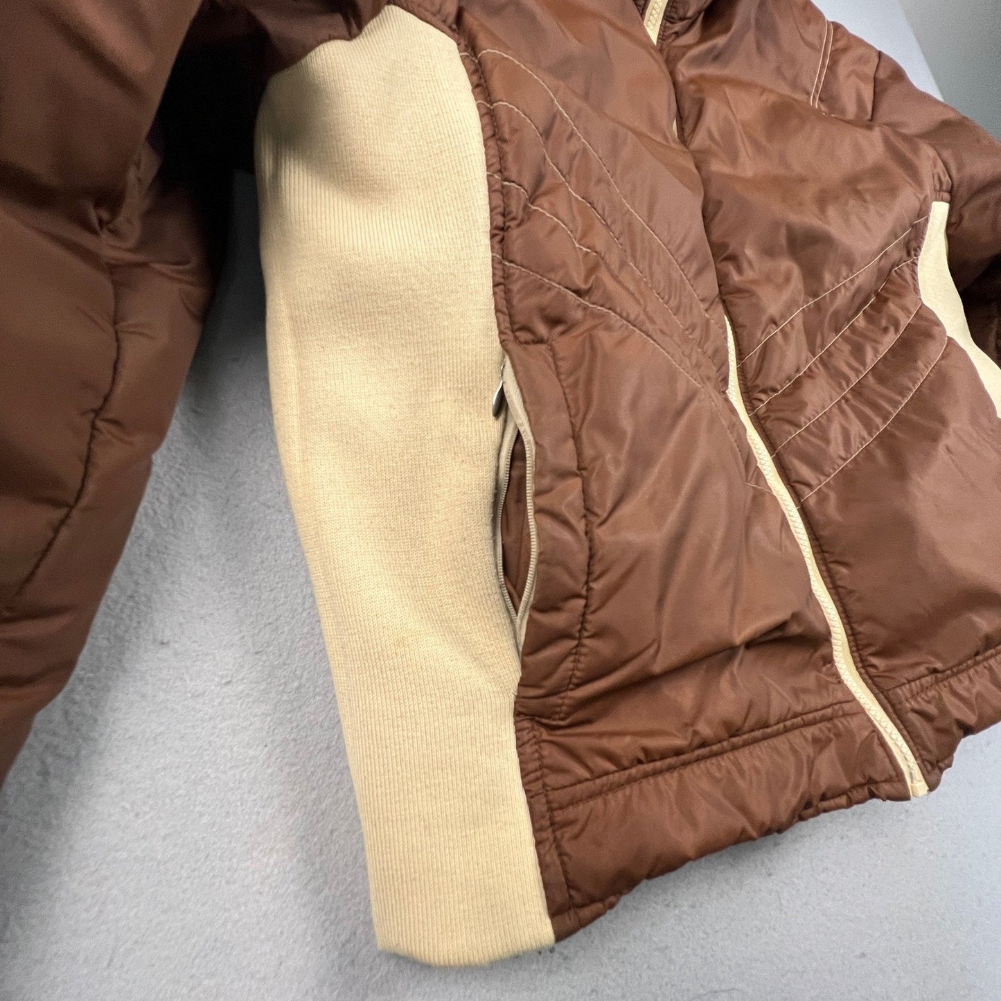 VTG Alpine Designs Goose Down Puffer Jacket XL Brown USA Made Ski Coat RARE Warm