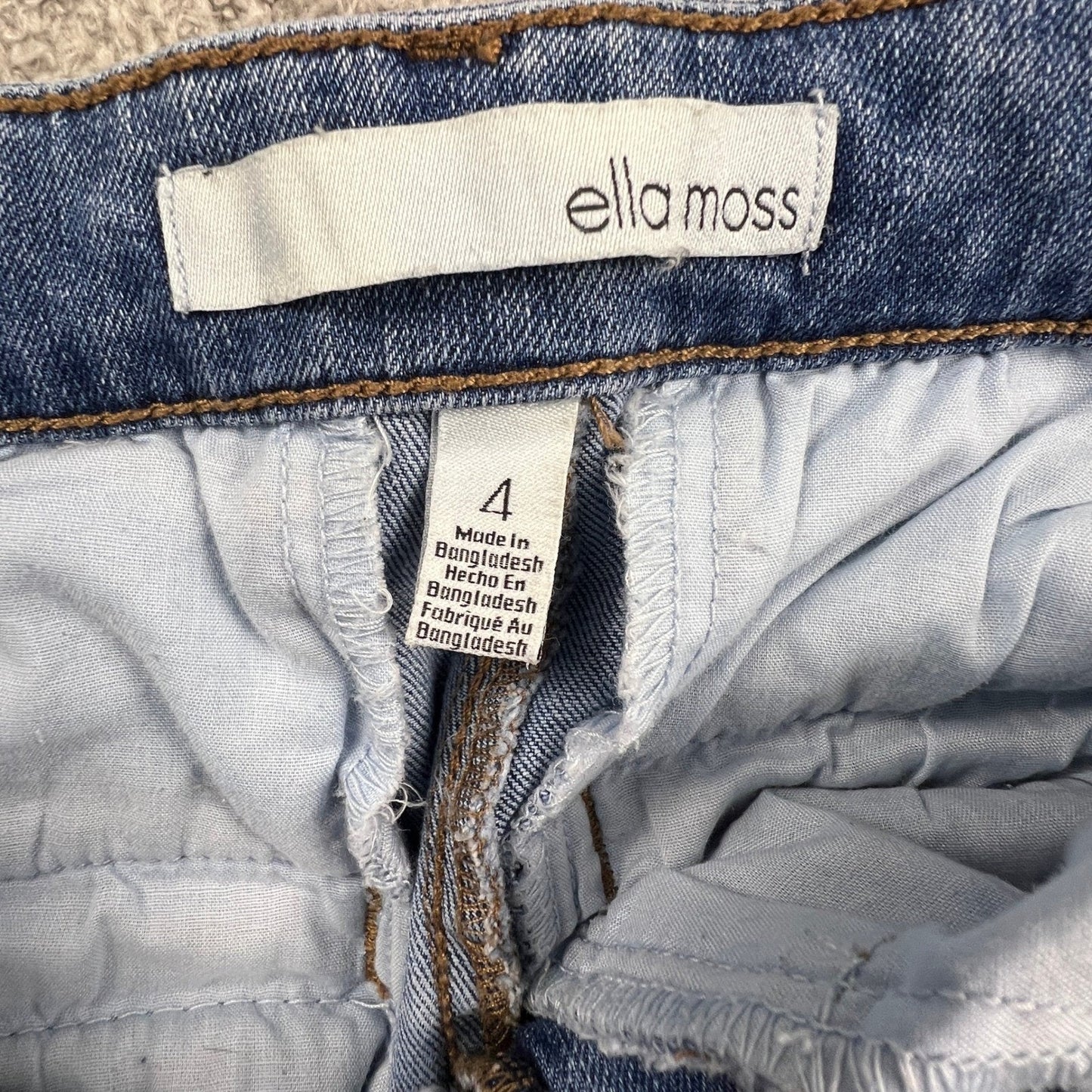 Ella Moss Womens Wide Leg Crop Jeans Size 4 Medium Wash Blue Denim High Rise