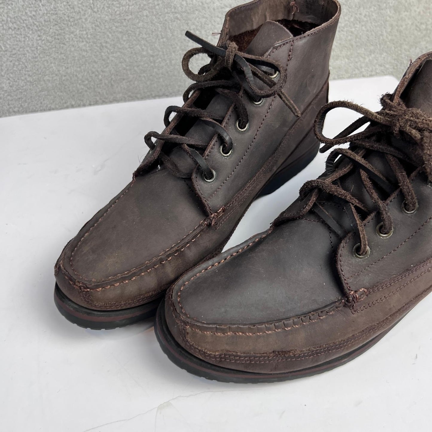 St. John's Bay Men's Ankle Boots Size 11 Brown Leather Lace Up Vintage