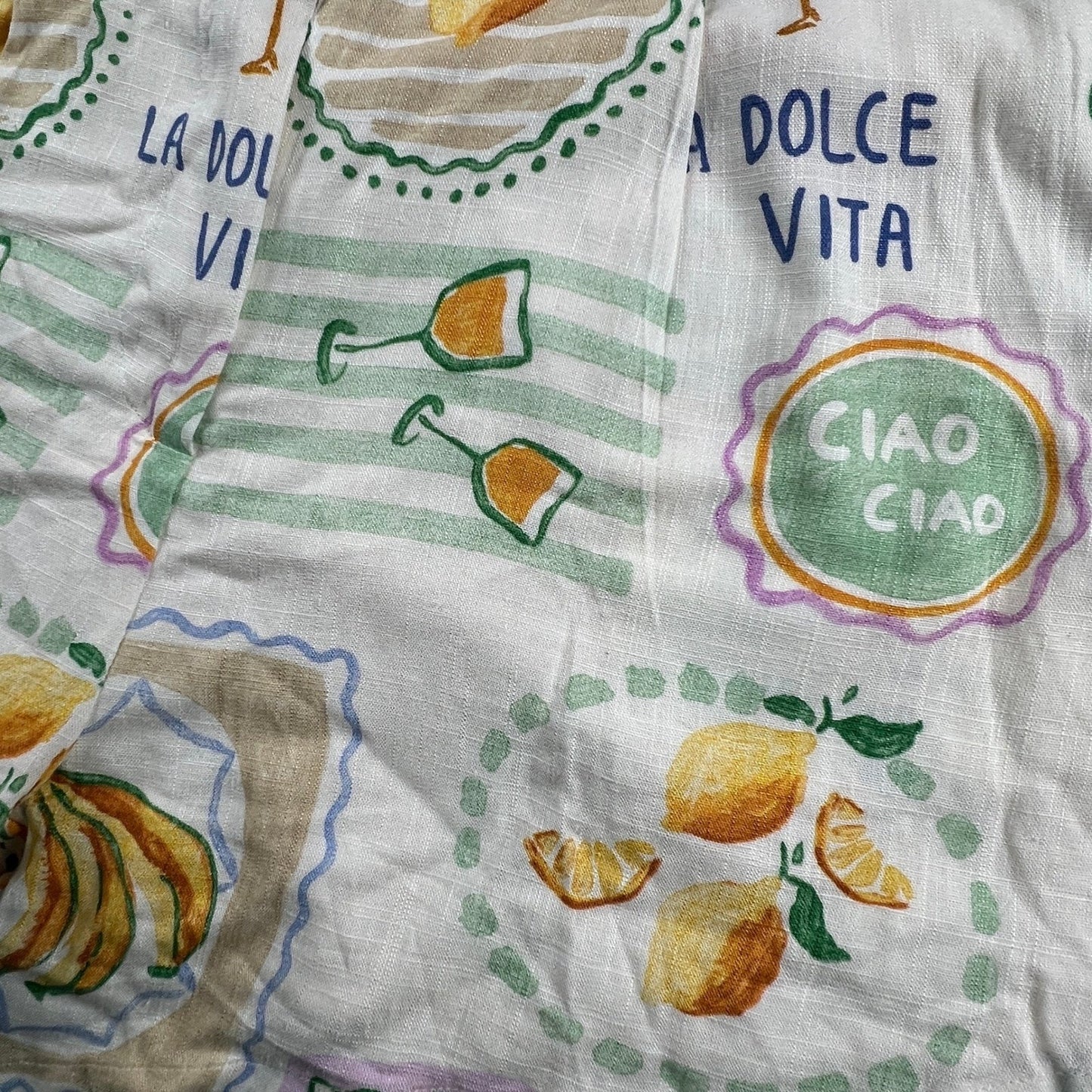 Paper Heart Anthropologie Set Women Large Linen Blend Retro Summer Italy