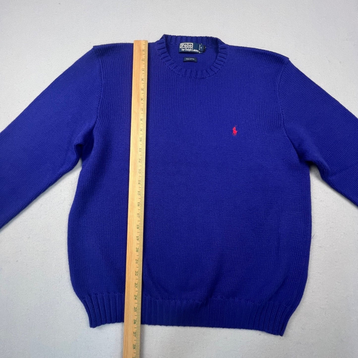 Polo Ralph Lauren Sweater Mens L 100% Cotton Crewneck Knit Pony Logo Classic