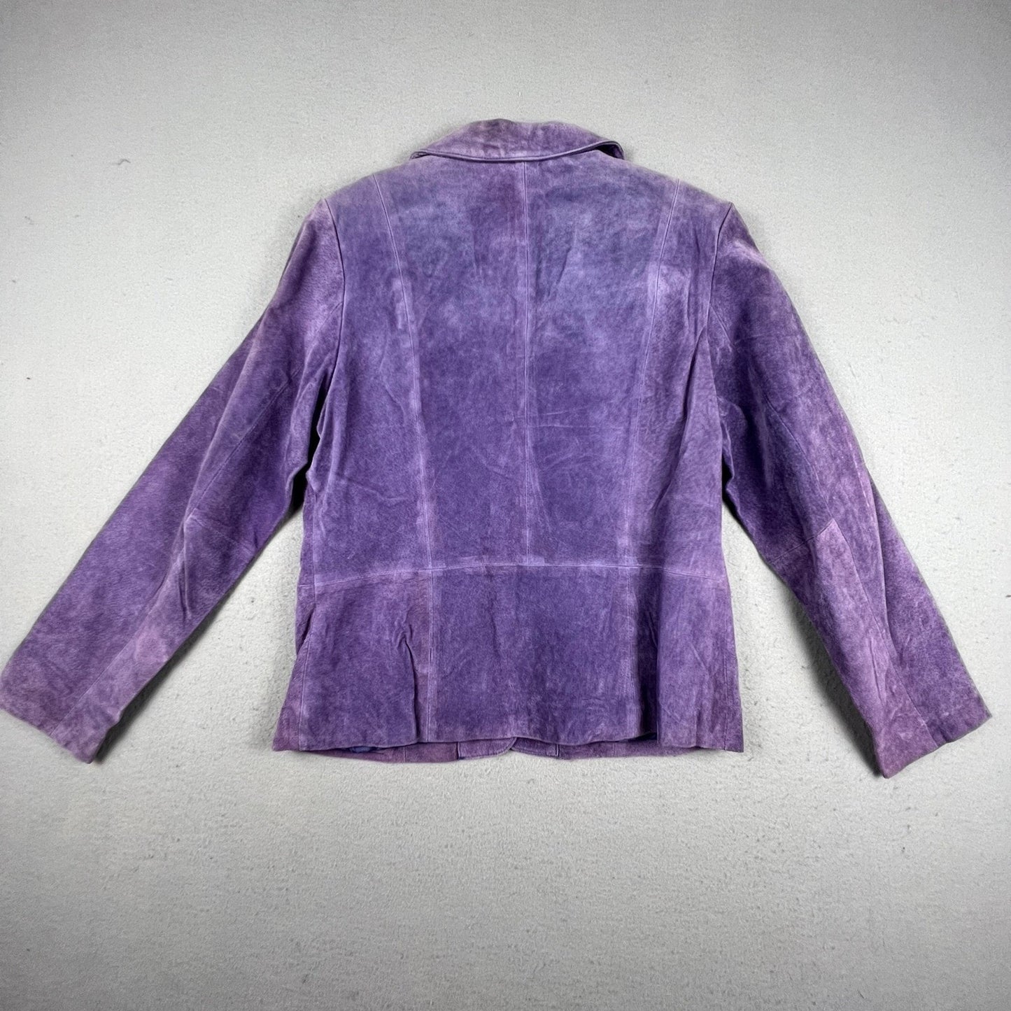 Tower Hill Collection Suede Blazer Women 12 Purple Genuine Leather Vintage Coat