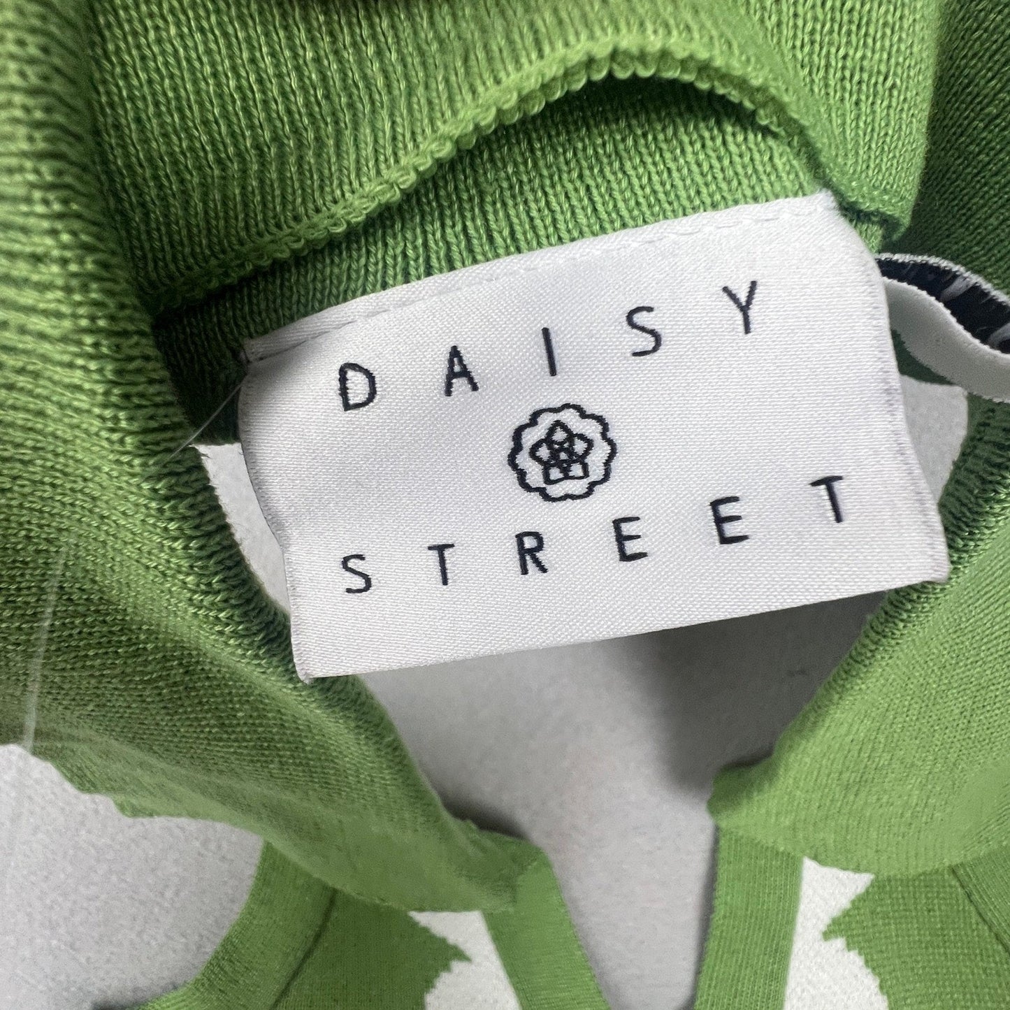 Daisy Street Halter Knit Top Womens Small Green Floral Button Front Retro Y2K