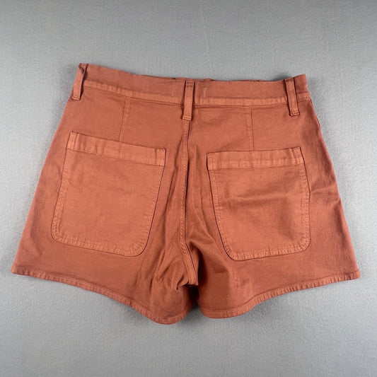 Madewell Patch Pocket Shorts Womens 30 Orange High Rise Utility Summer Casual