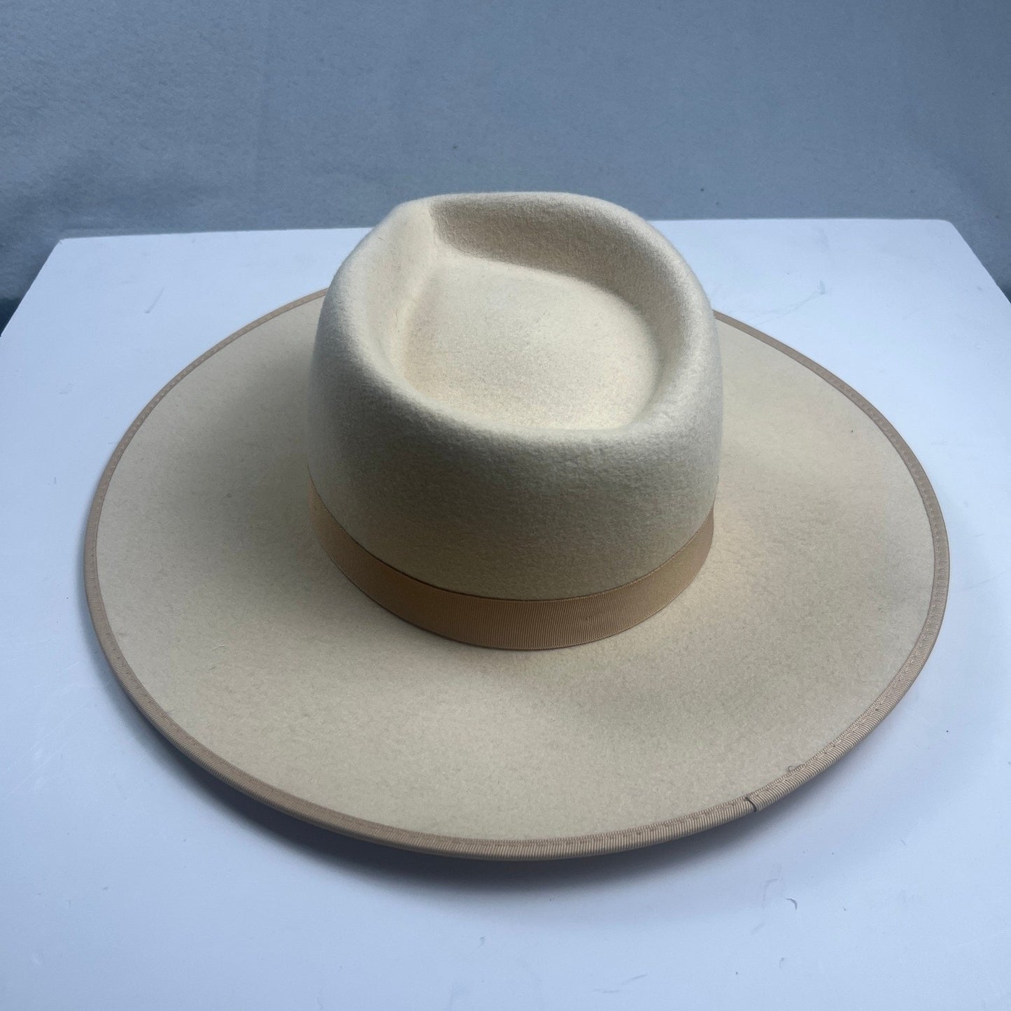 Lack of Color Wool Rancher Hat Womens M 57cm Ivory Ribbon Trim Boho Chic