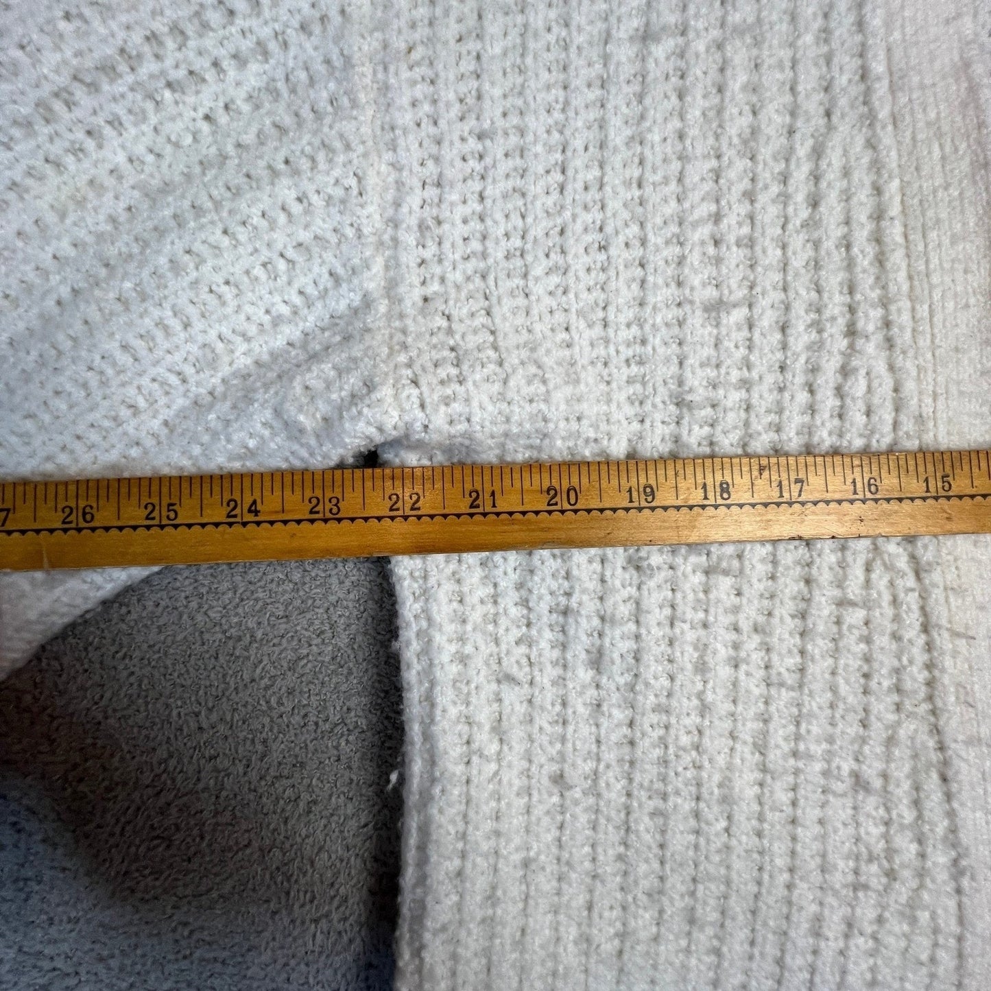 Anthropologie Cardigan Extra Small Merino Wool Blend Chunky Knit Cream Pockets