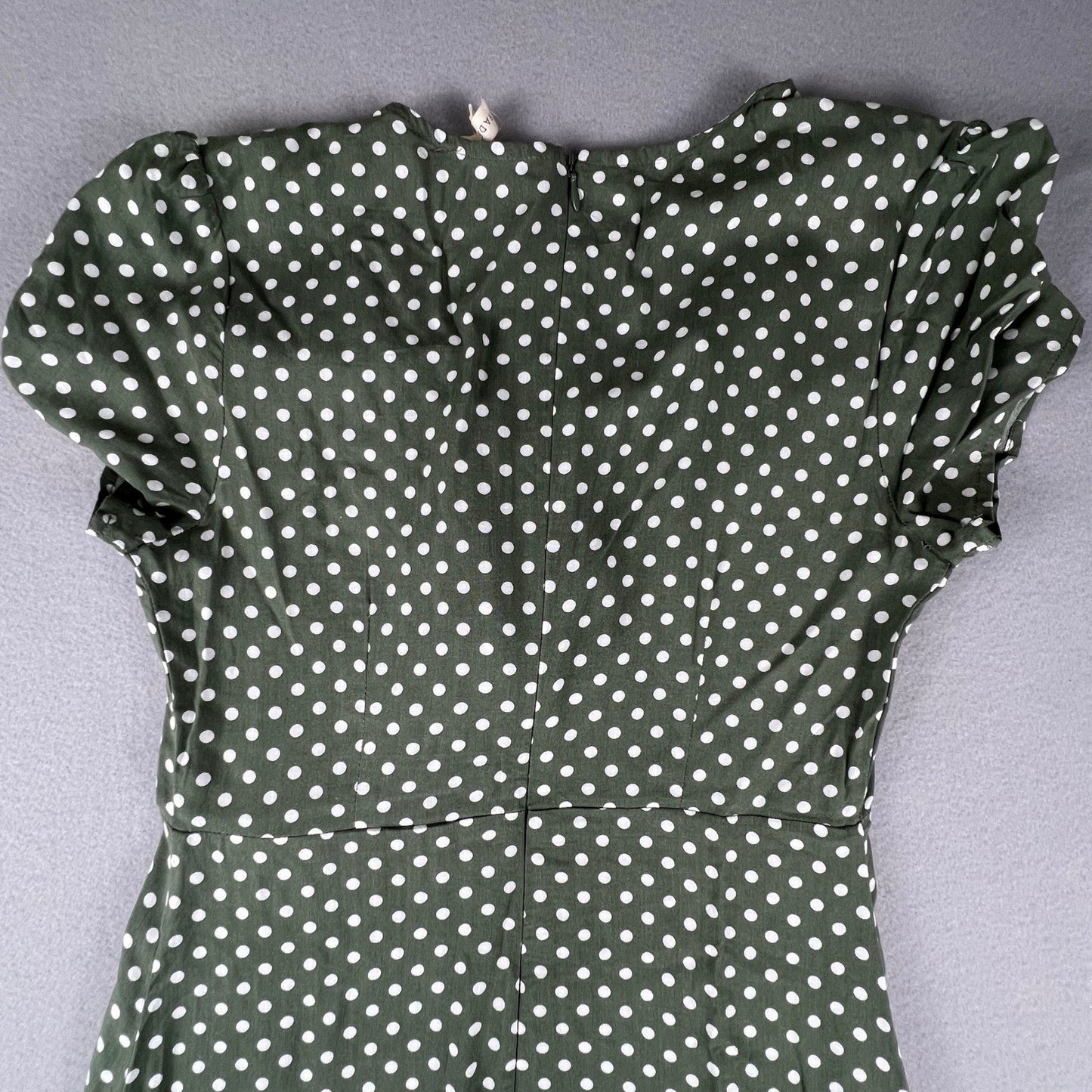 Anthropologie Grade & Gather Midi Dress Womens M Green Polka Dot Summer Casual