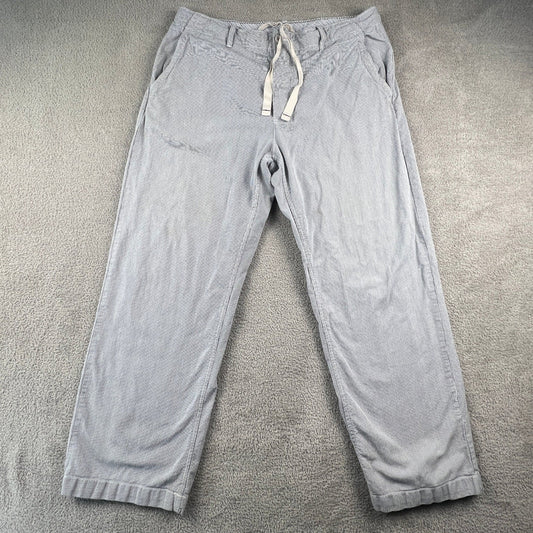 Stripe Pants Mens 37x31 Blue White Drawstring Beach Summer Seersucker
