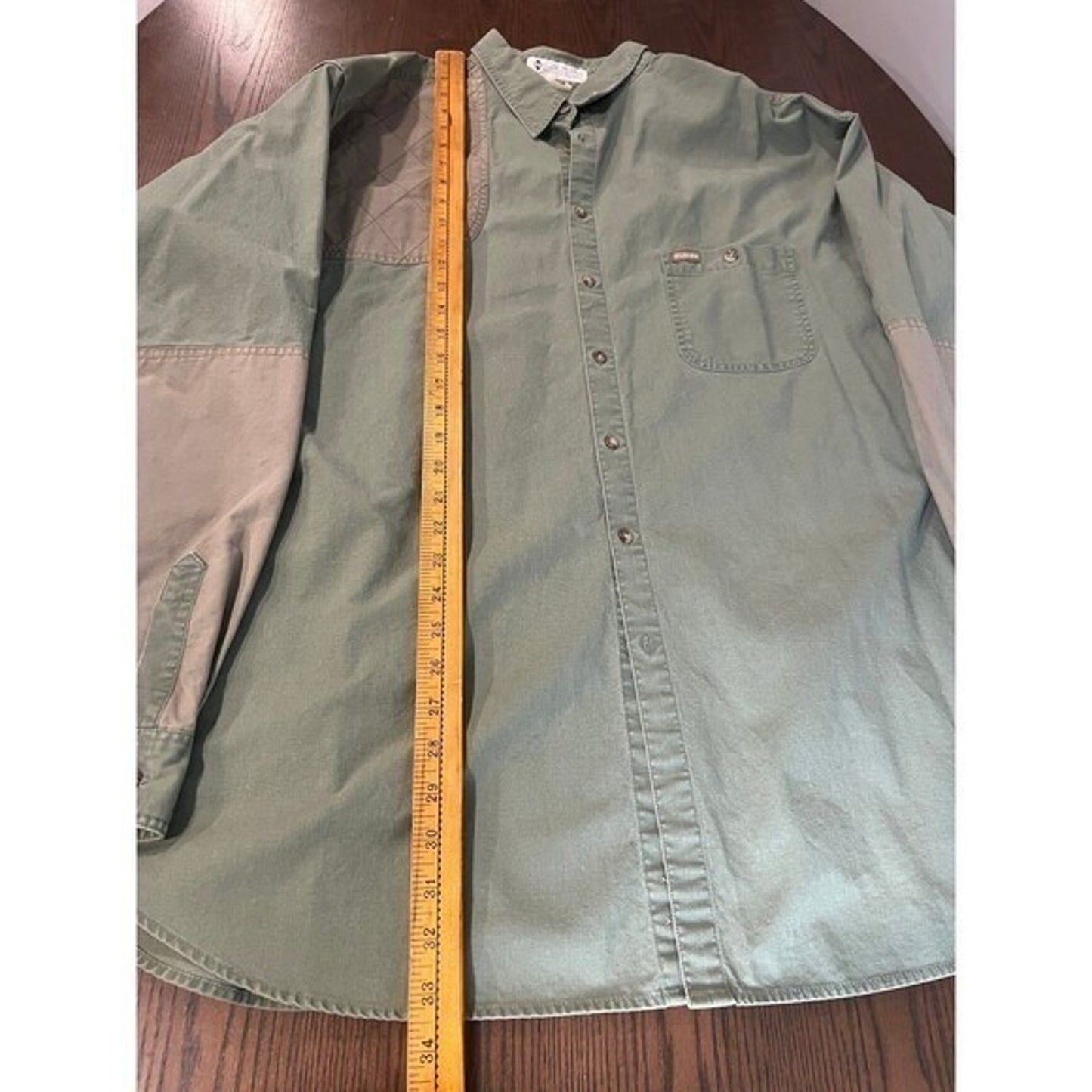 Columbia Hunting Shirt Mens XXL Olive Quilted Shoulder Outdoor Workwear Utility