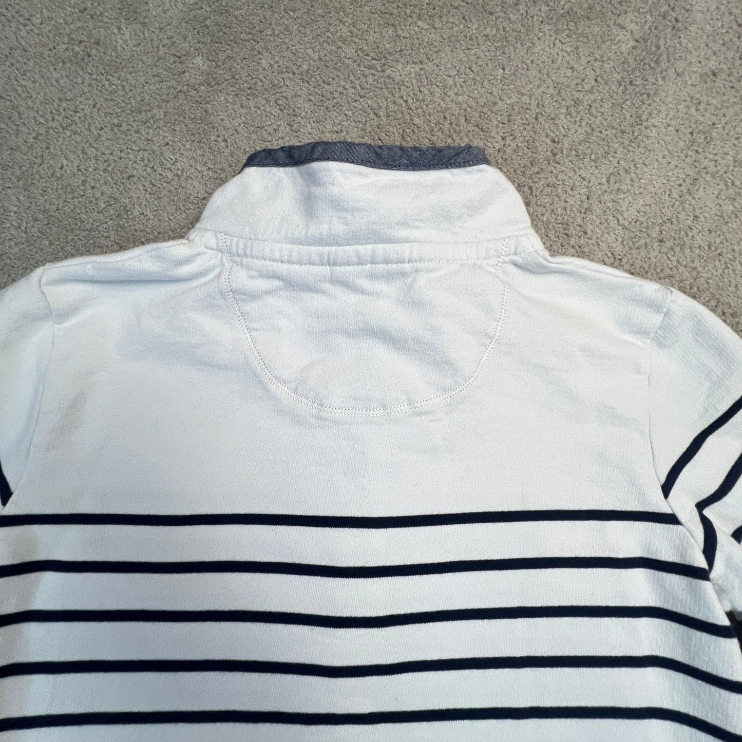 L.L. Bean Nautical Stripe Quarter Zip Pullover Sweatshirt XS