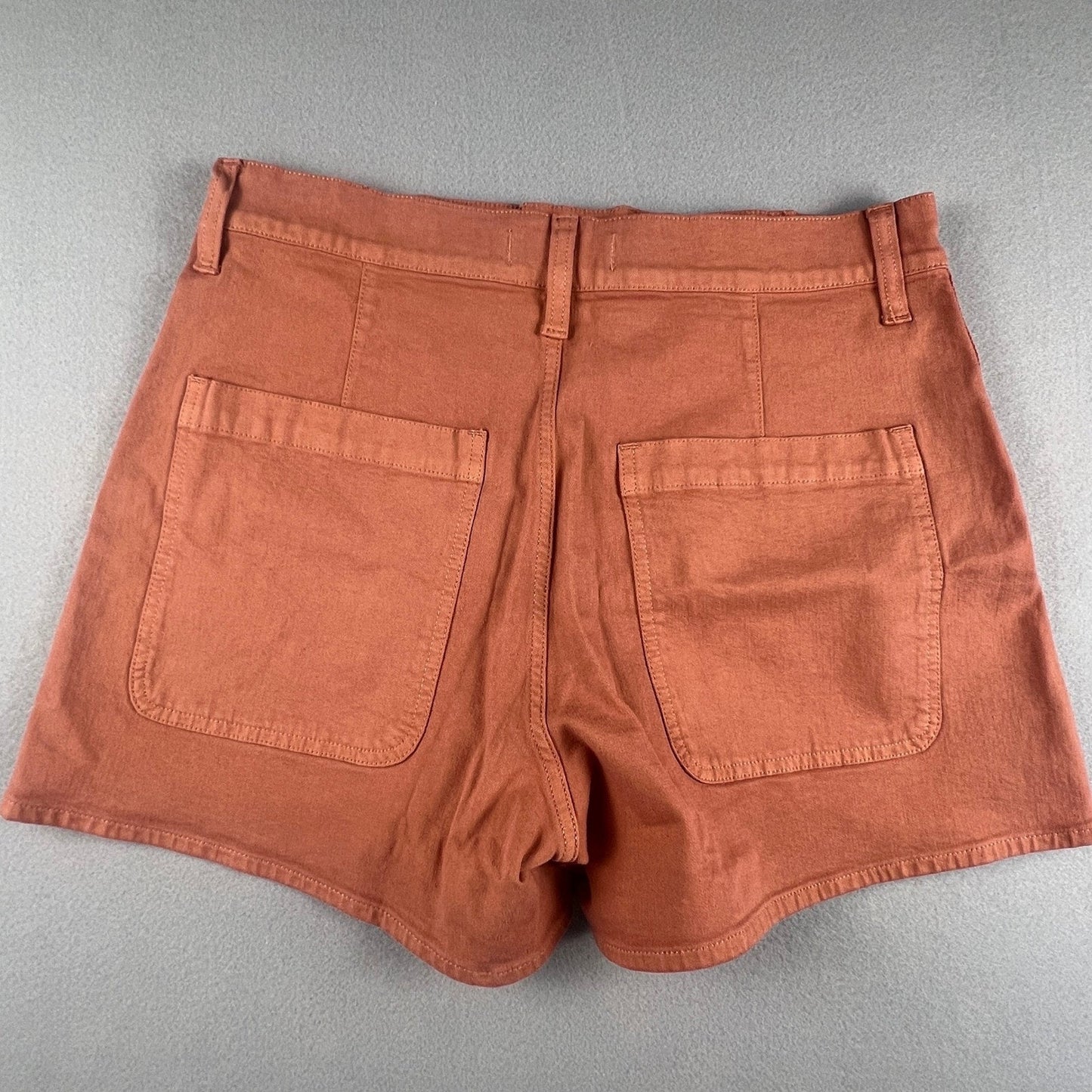 Madewell Patch Pocket Shorts Womens 30 Orange High Rise Utility Summer Casual