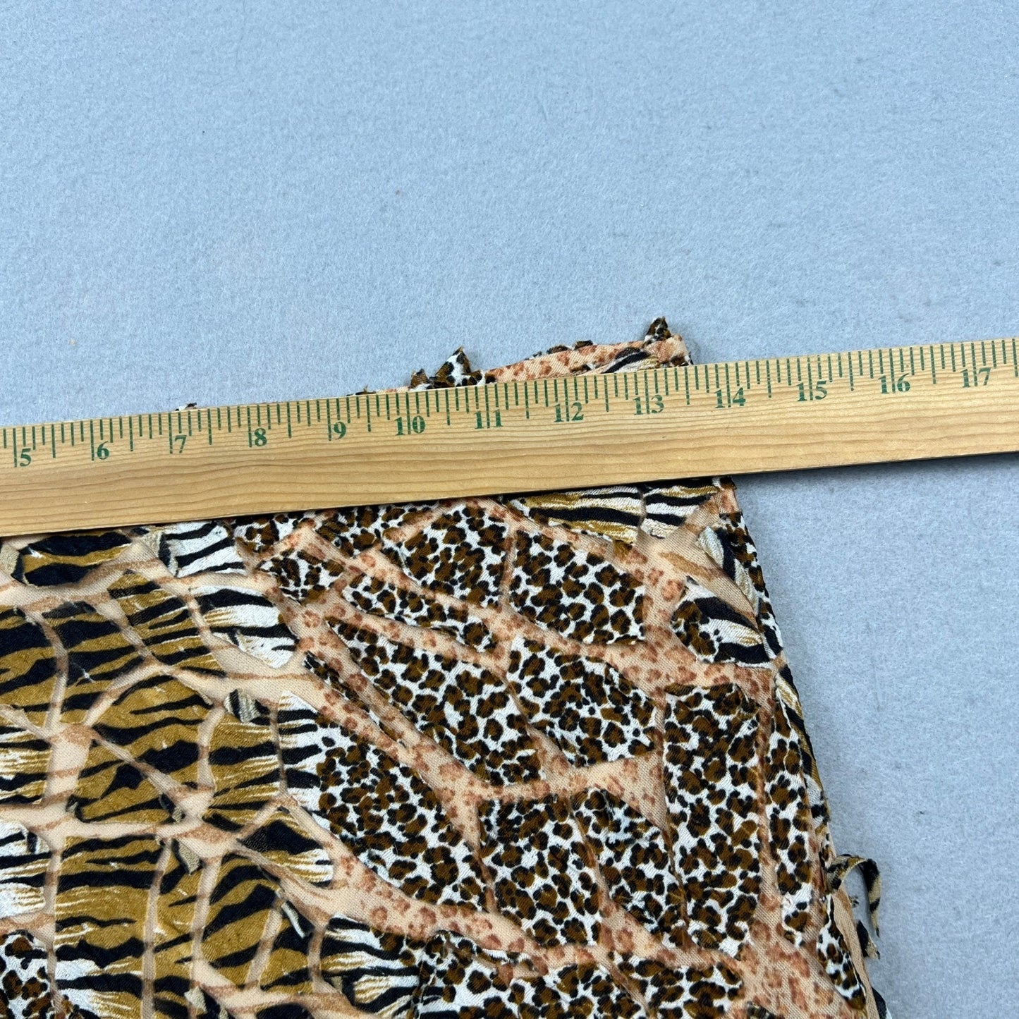 VTG Y2K Rampage Mini Skirt Womens S Brown Mixed Animal Print Handkerchief Hem