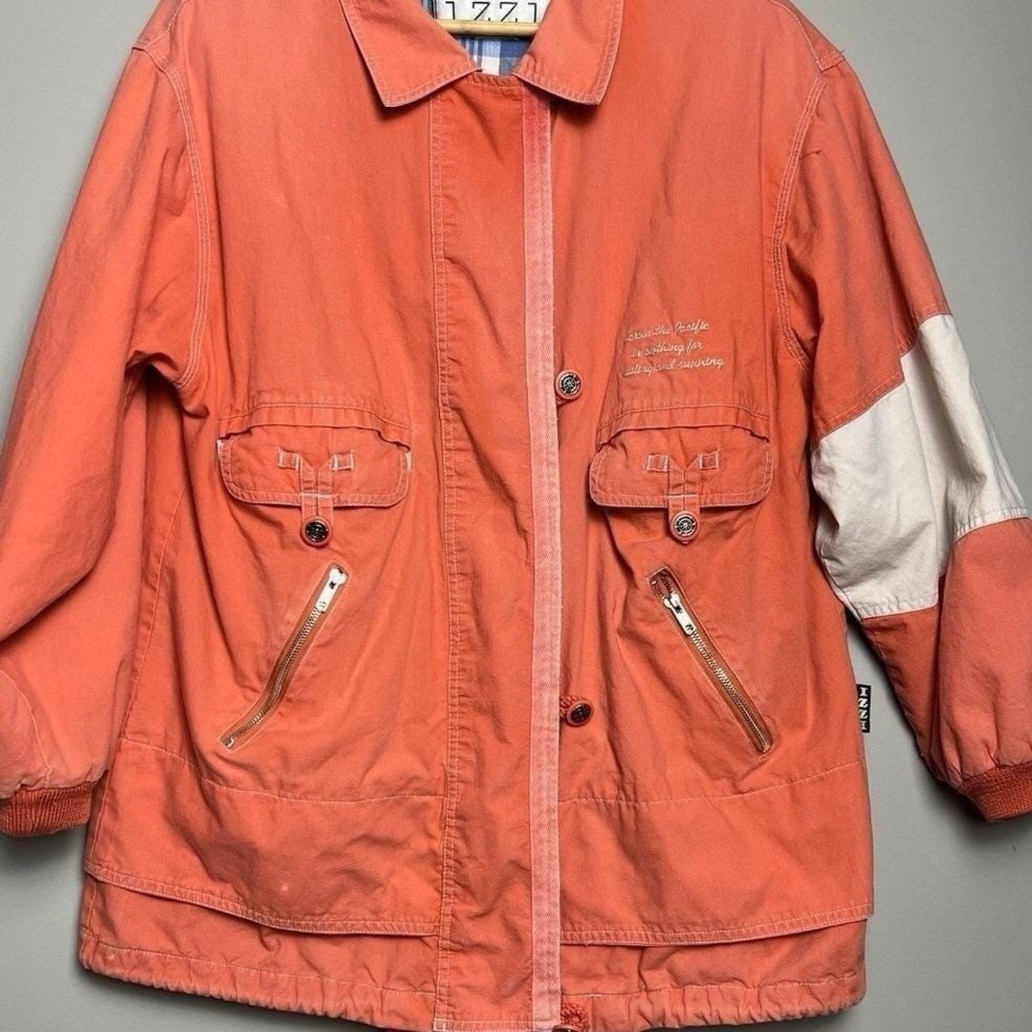 Vintage iZZi Utility Jacket Womens Medium Y2K Workwear Streetwear Plaid Lined