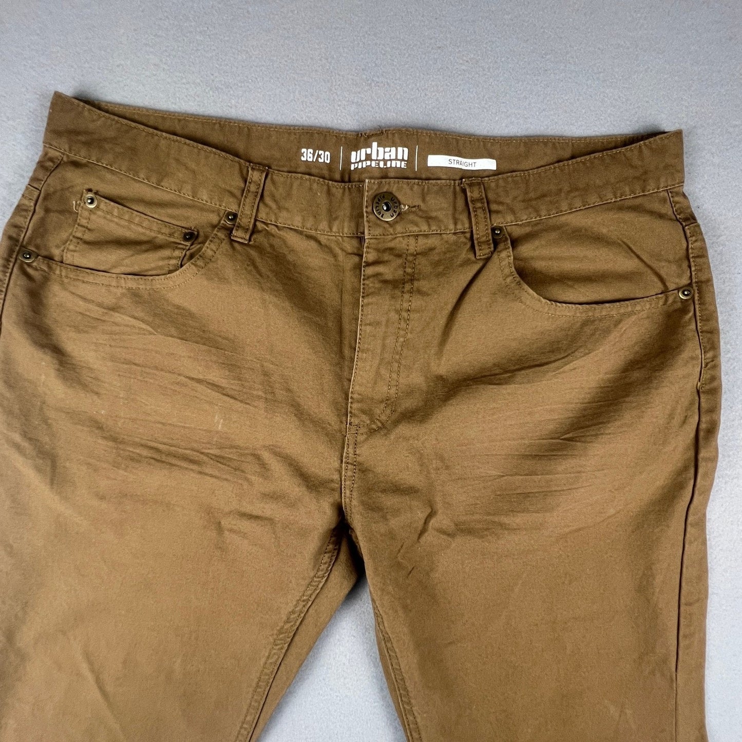 Urban Pipeline Straight Leg Pants Mens 36x30 Brown 5-Pocket Casual Work Chino