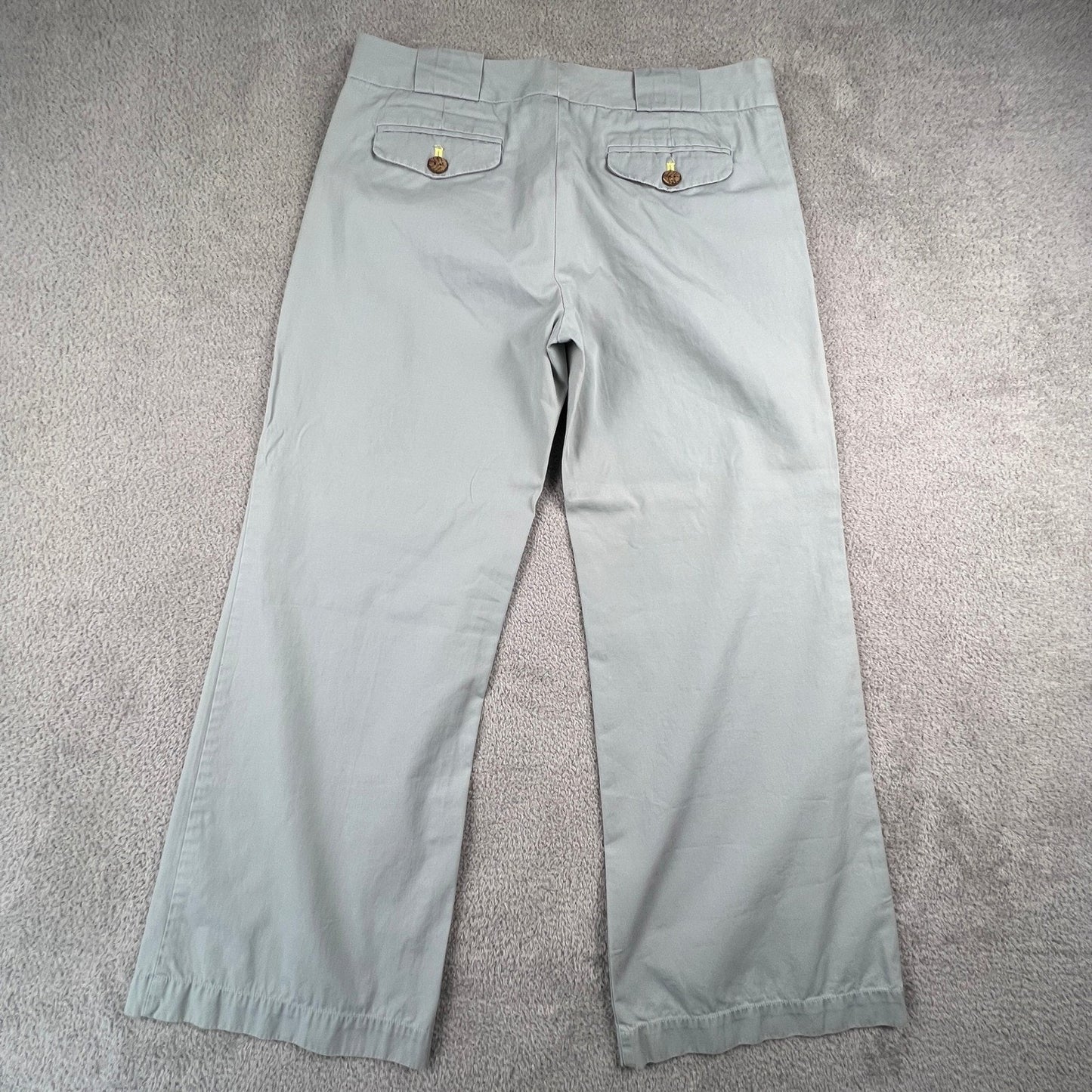GAP Wide Leg Chino Pants Womens 10 Grey Wood Button Casual Career Trousers