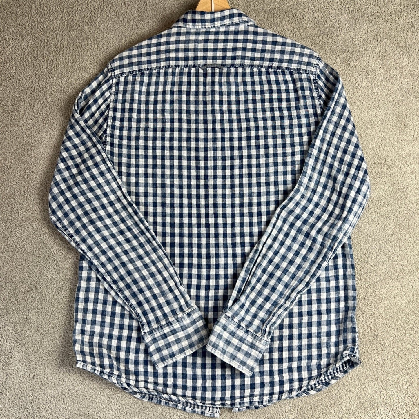 Flag & Anthem Button Down Shirt Men's Medium Gingham Check Long Sleeve