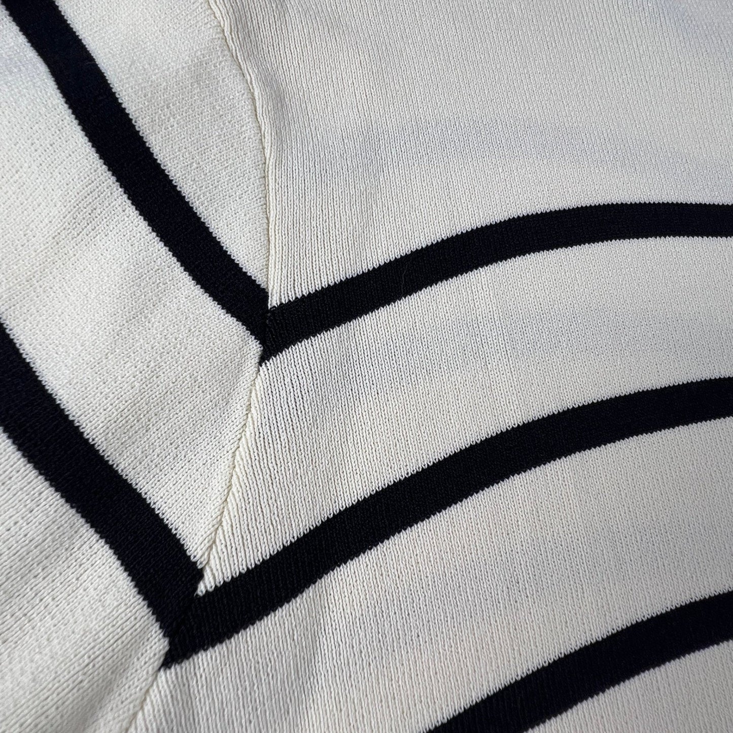 PrettyGarden Cardigan Sweater Womens XL White Black Striped Pearl Button Preppy