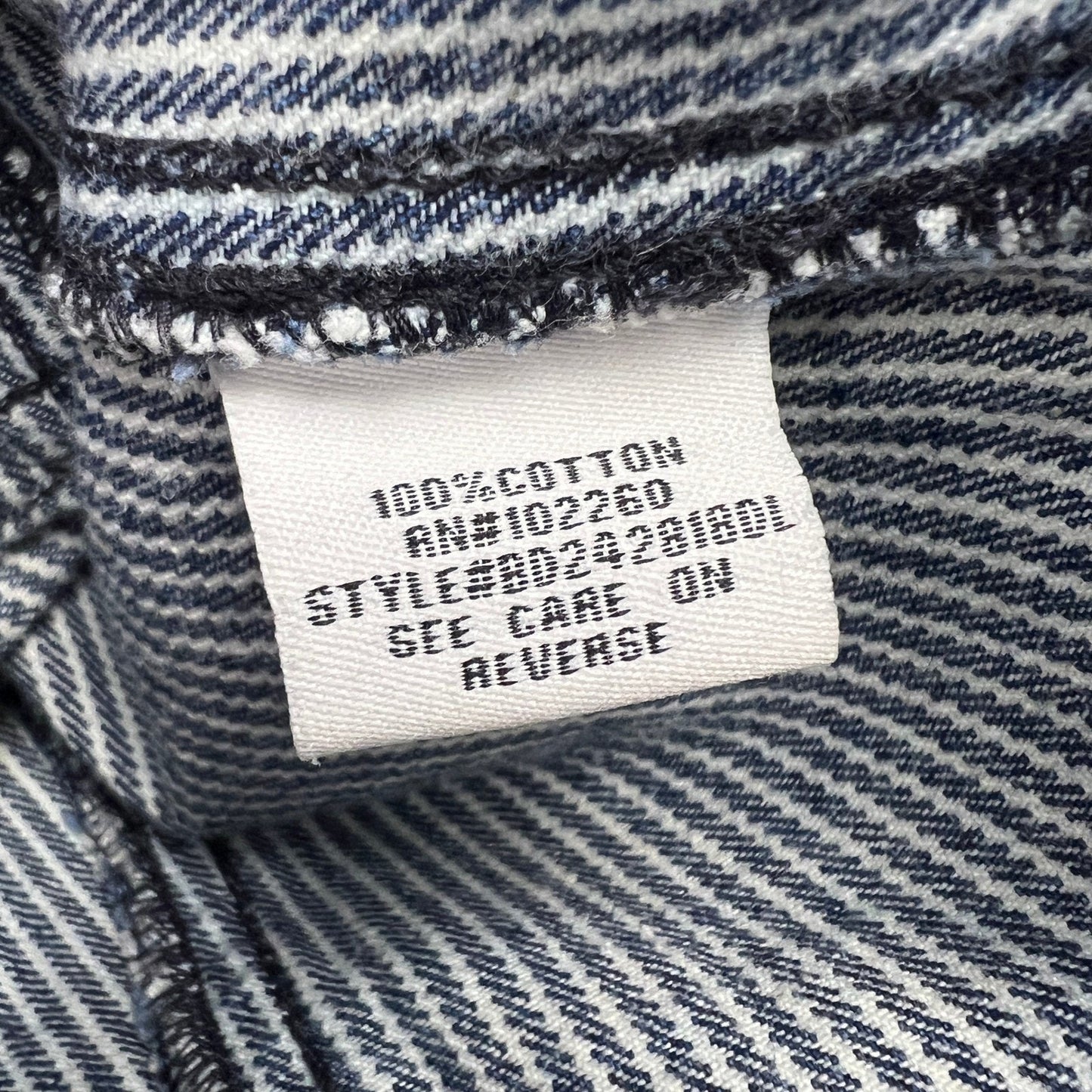 BB Dakota Hickory Stripe Denim Blazer Womens Medium Blue Fitted Peplum Jacket