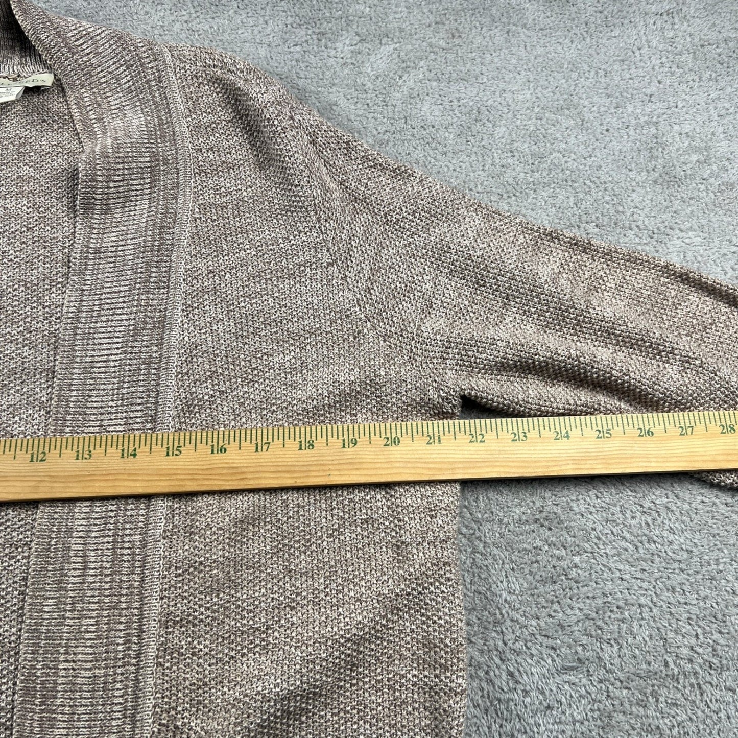Linen Cotton Cardigan Women Size Medium Beige Open Front Pocket Appleseed's