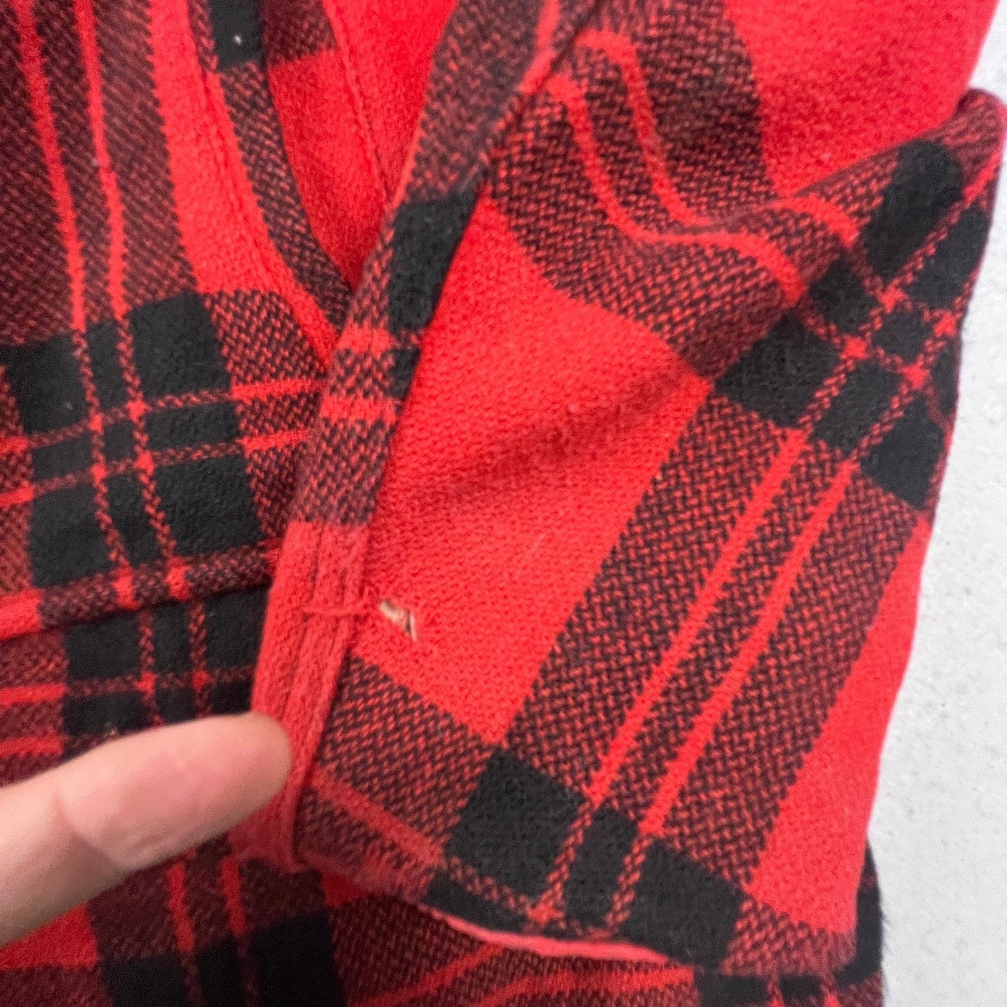 Vintage Carters Hunting Jacket Mens 44 Red Plaid Wool Buffalo Check Cruiser Coat