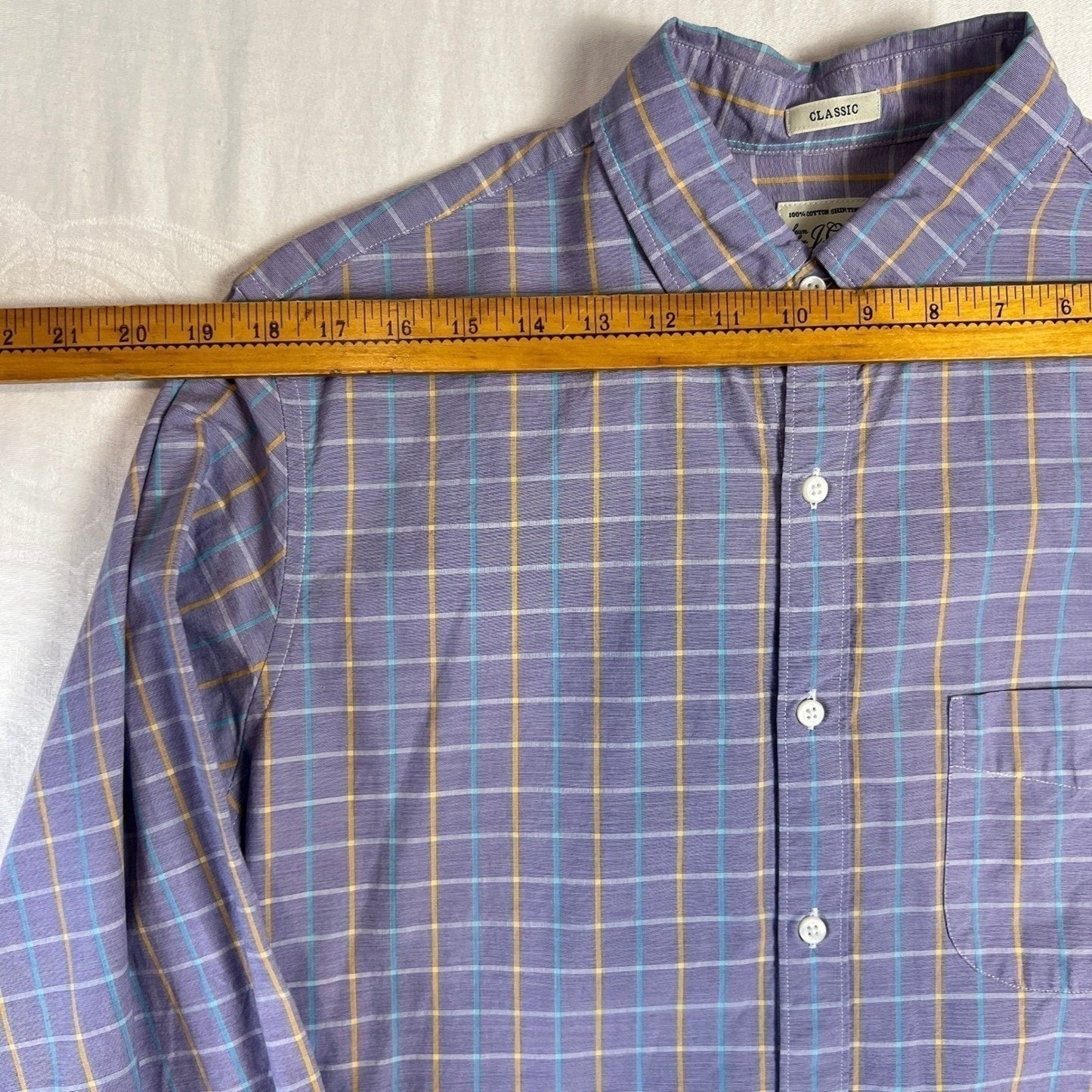 J.Crew Button Down Shirt Men's Medium Classic Fit Plaid Cotton Shirt Long Sleeve