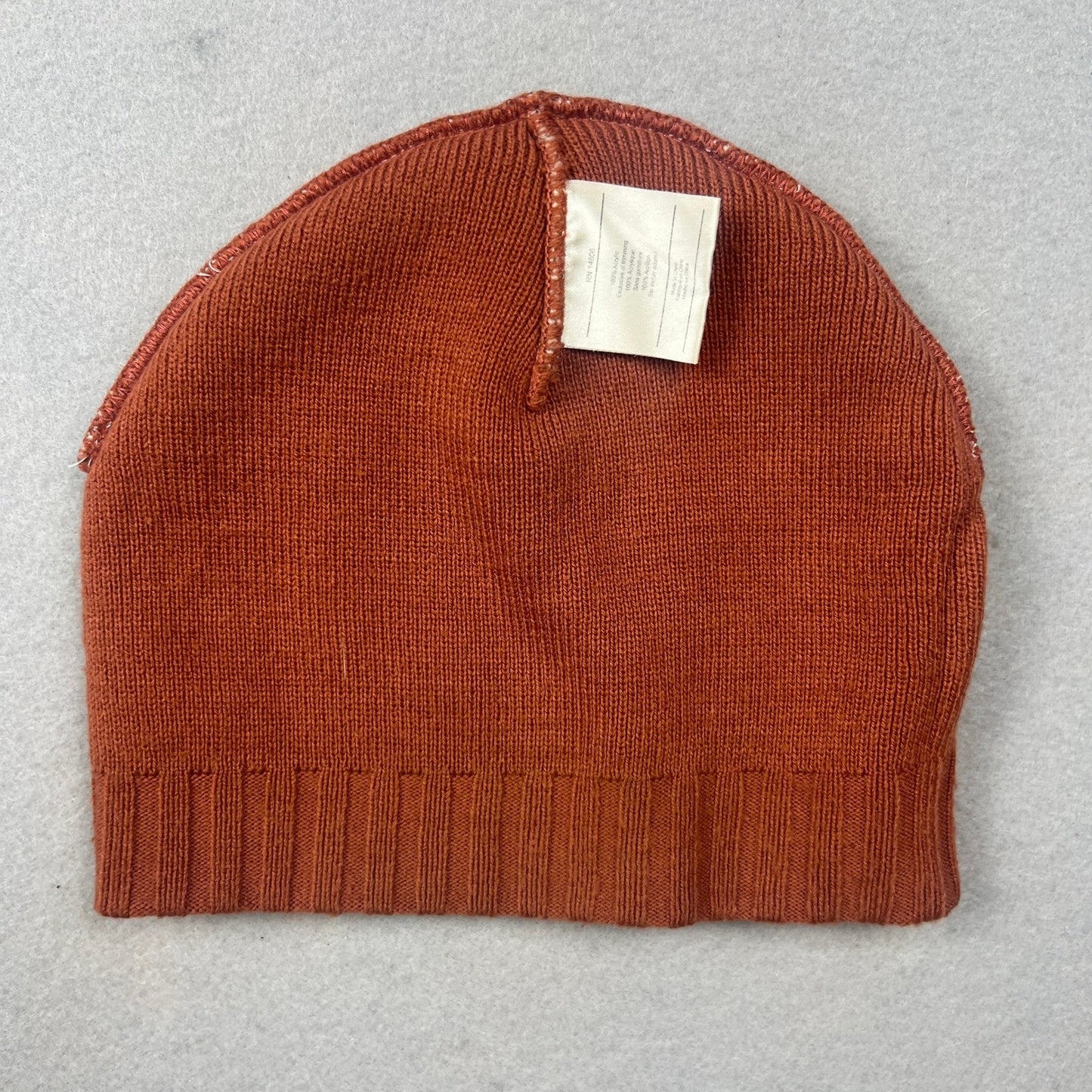 Carhartt Beanie Hat AOP Cream Orange Logo Knit Winter Streetwear RARE Collectors