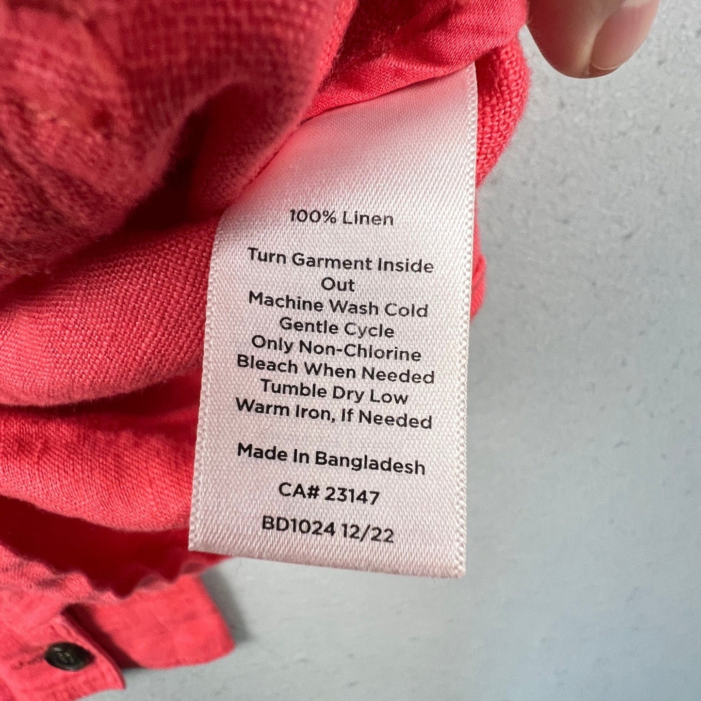 Talbots Linen Utility Jacket Womens XS Coral Pink Button Front Drawstring Casual