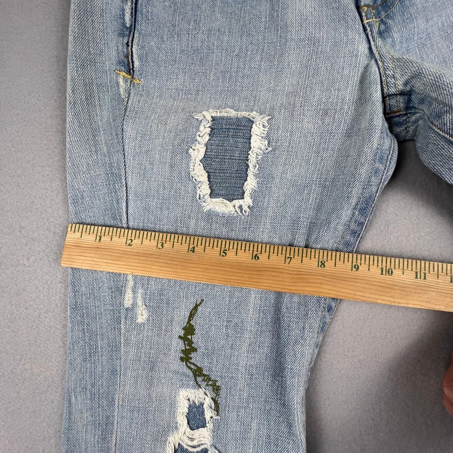 VTG Y2K Bebe Flare Jeans Womens 27 Embroidered Distressed Patchwork Boho