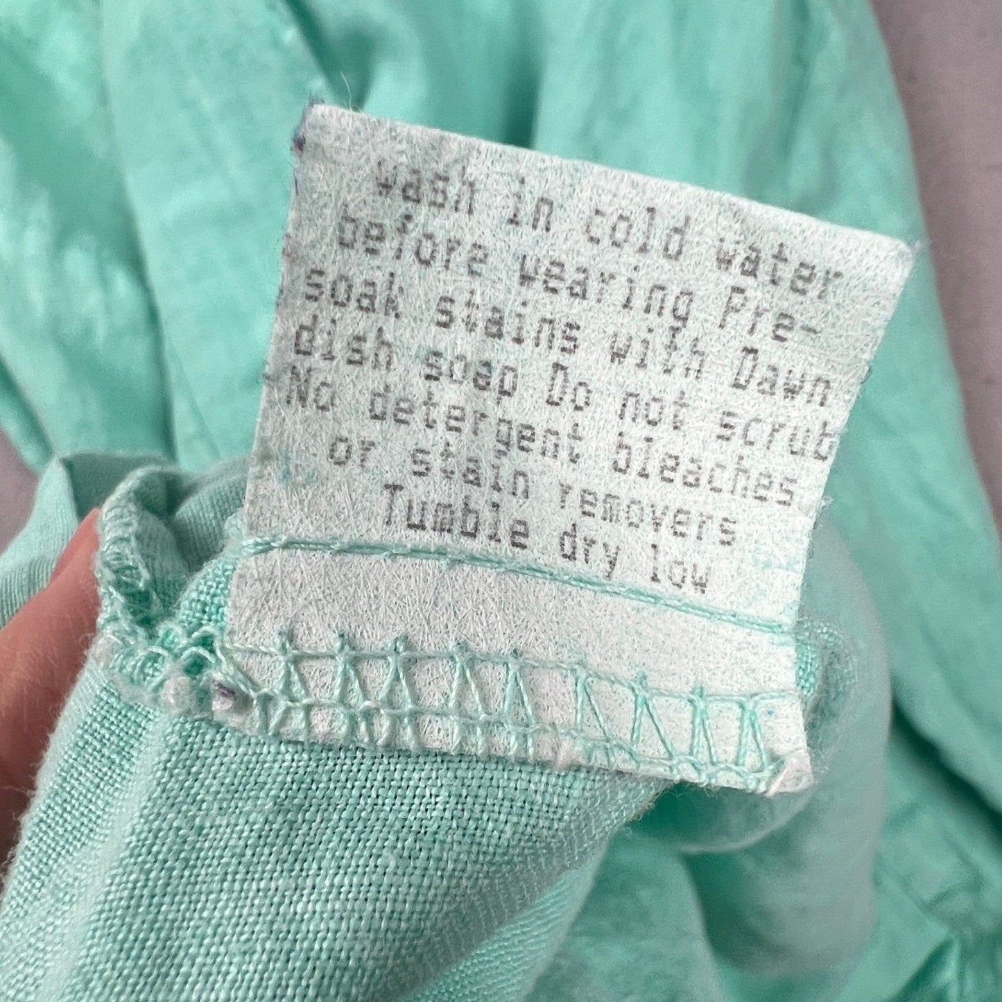 Fresh Produce Linen Button Down Shirt Womens L Seafoam Coastal Casual Summer