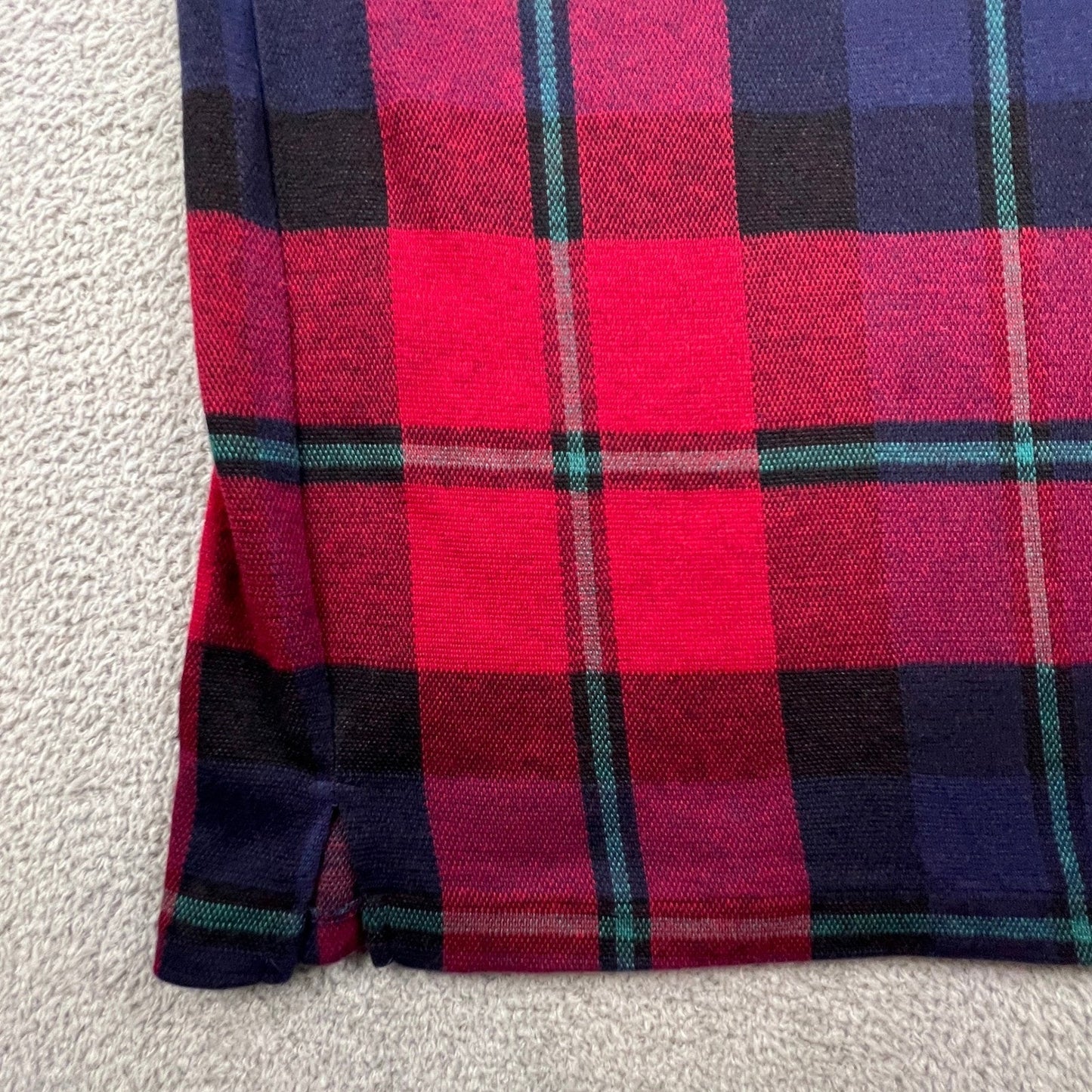 VTG Plaid Polo Shirt Mens XL Sporty Cotton Golf USA New River Co Preppy College