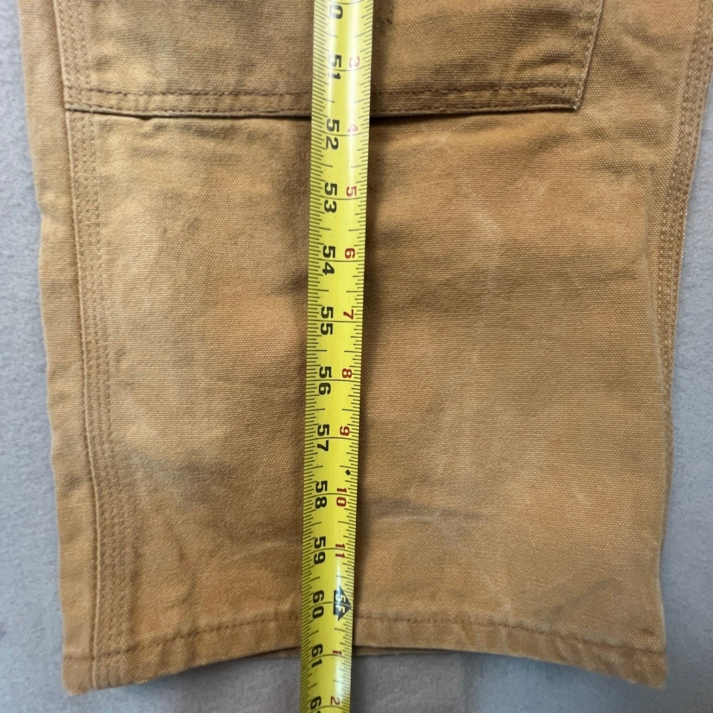 Carhartt Bib Overalls Mens 38x30 Brown Duck Canvas Double Knee Workwear R01 BRN